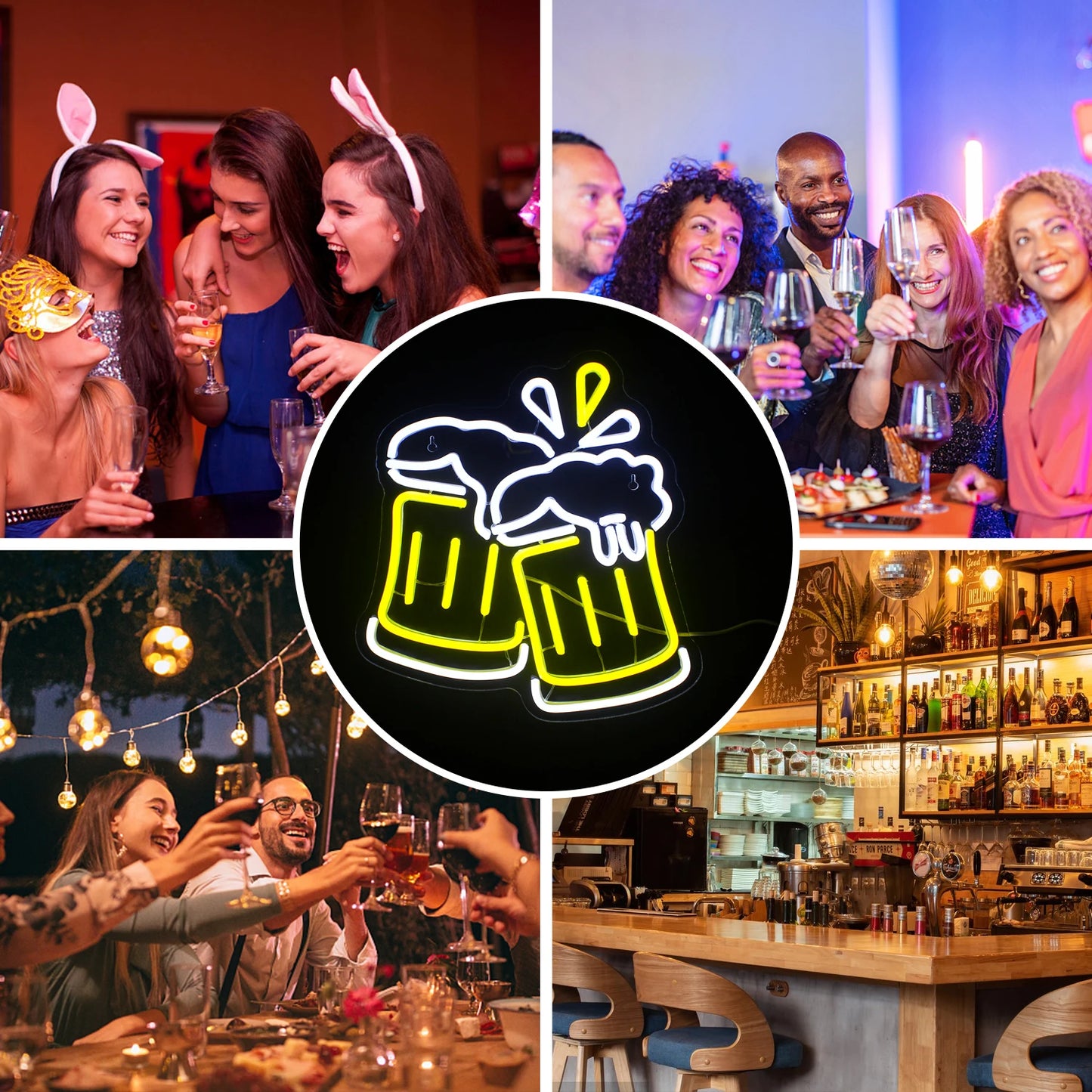 Beer Cheers 5V USB LED Leuchtschild - Preiswert