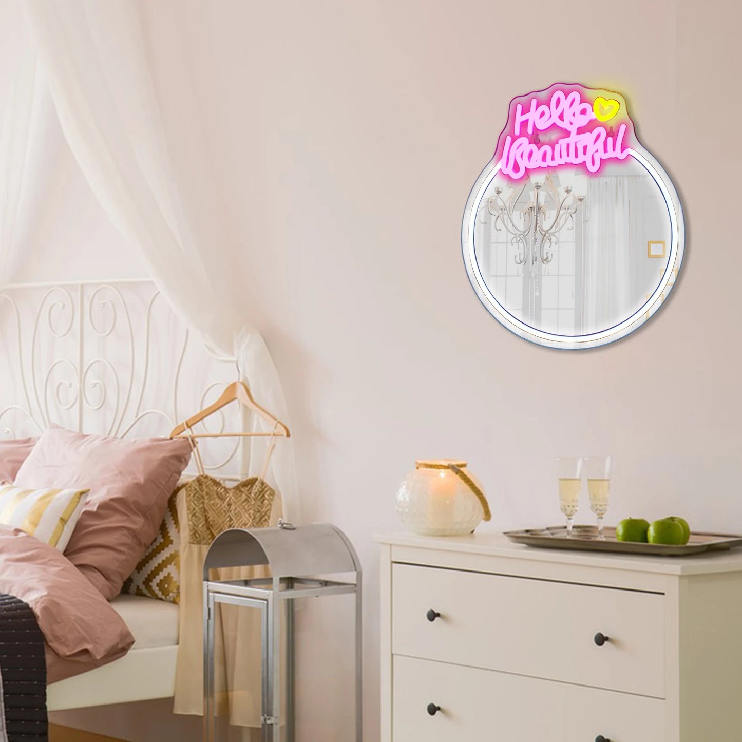 Spiegel "Hello Beautiful" 5V USB LED Neon Schild - Preisgünstig
