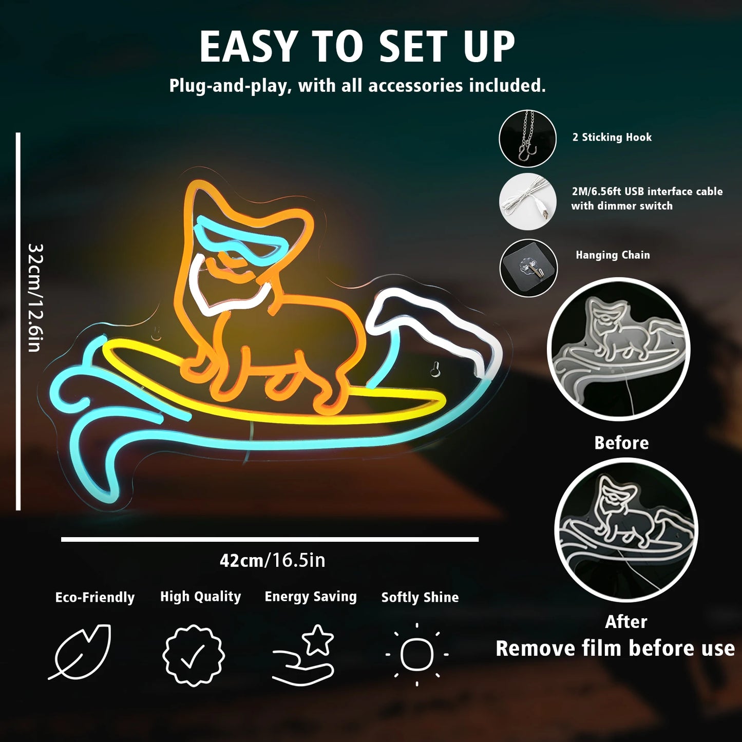 Neon Schilder: Haustierbedarf Dimmbarer Corgi Hund 5V USB LED Neon Schild - Preiswert