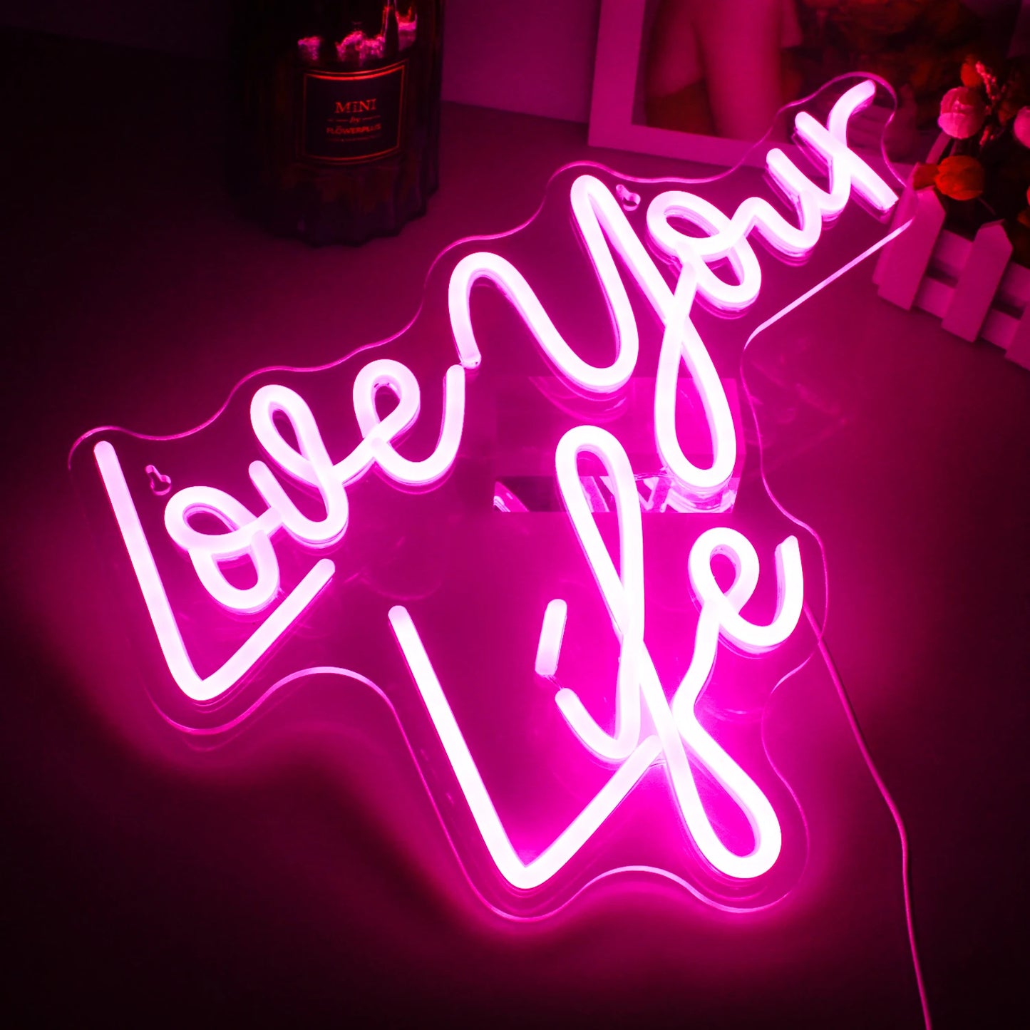 Love Your Life 5V USB LED Leuchtschild - Budgetfreundlich
