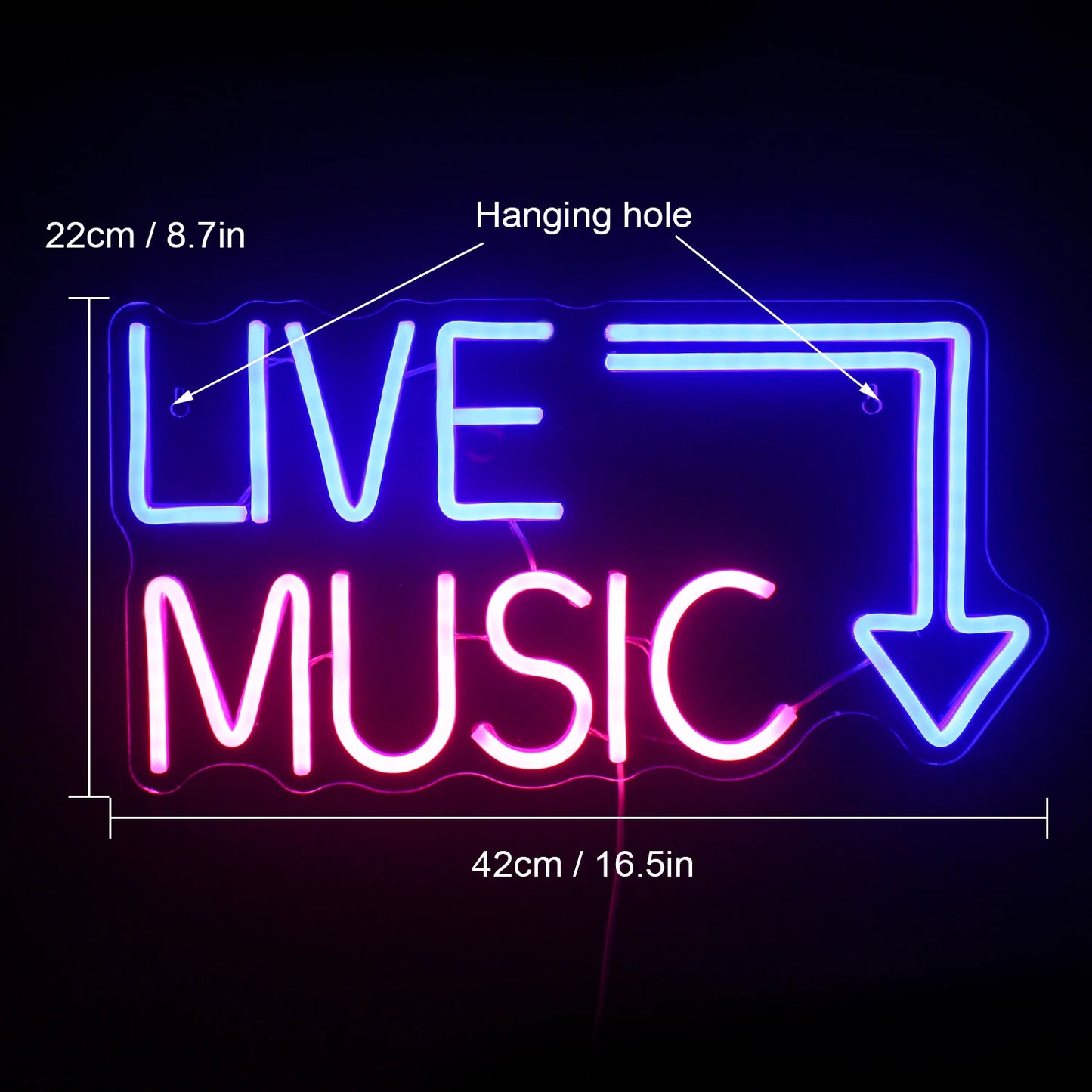 Live-Musik 5V USB LED Leuchtschild - Preiswert