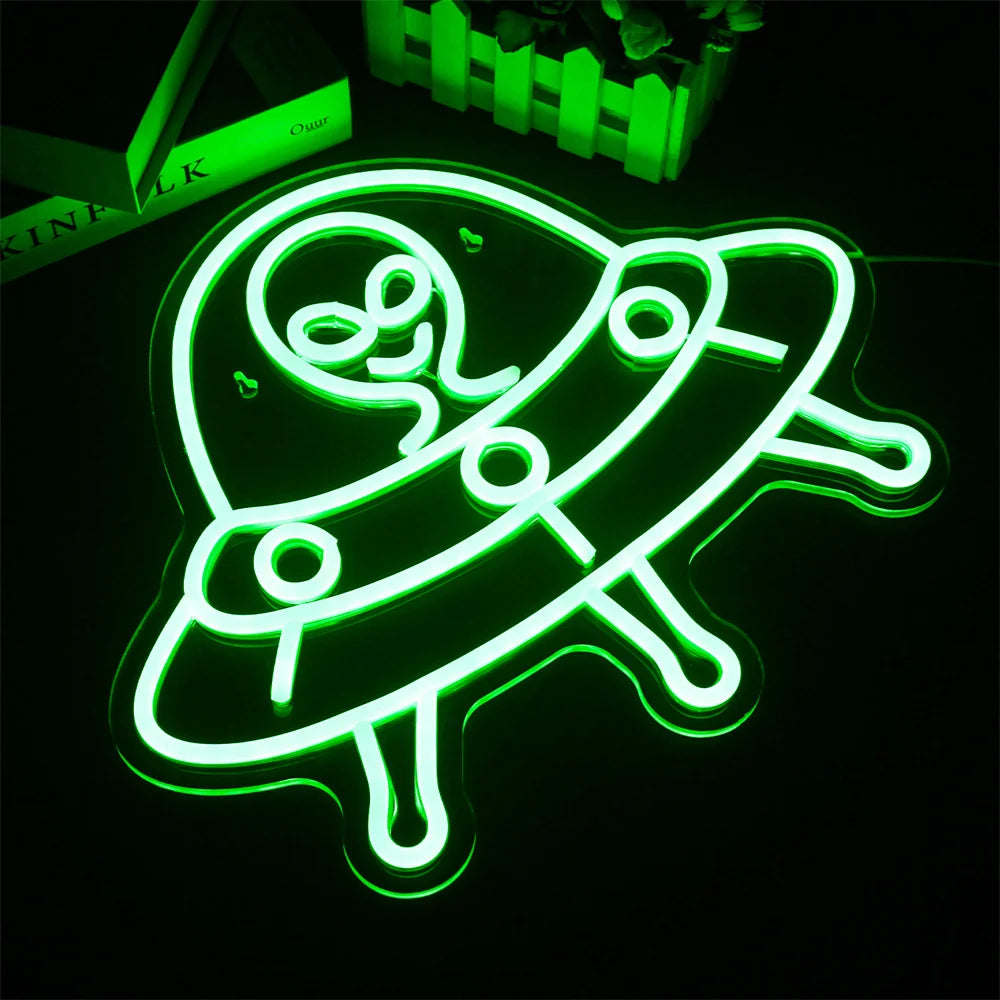 Grünes Alien 5V USB LED Neon Schild - Budgetfreundlich