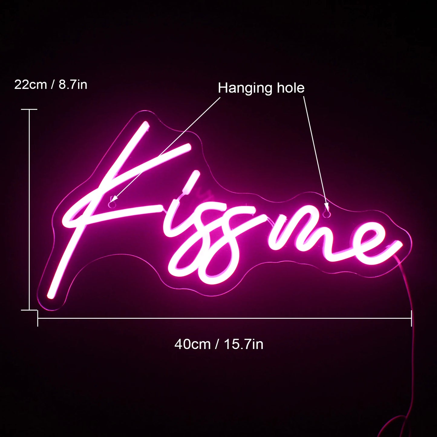 Kiss Me 5V USB LED Leuchtschild - Preisgünstig