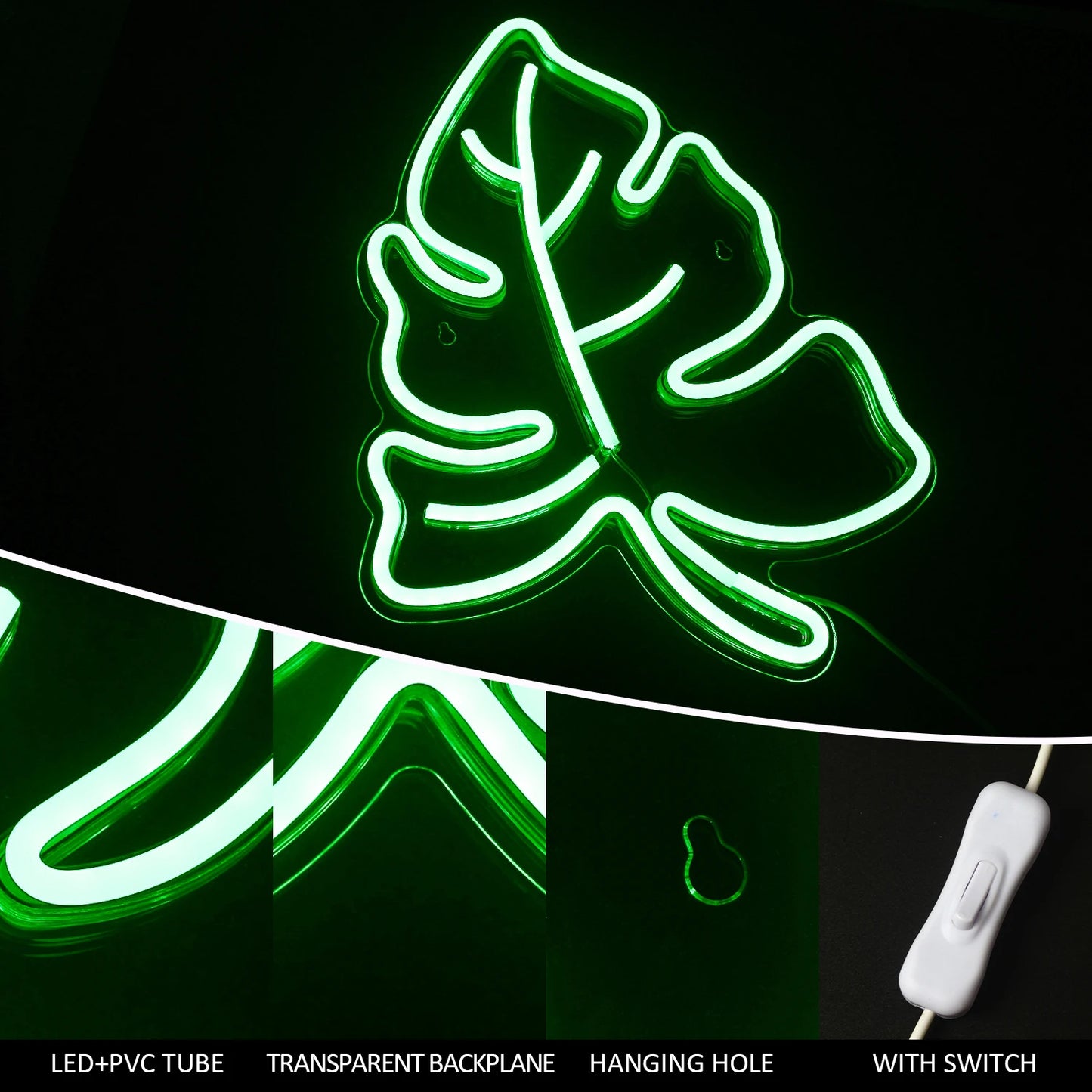 Grünes Blatt 5V USB LED Leuchtschild - Preisgünstig