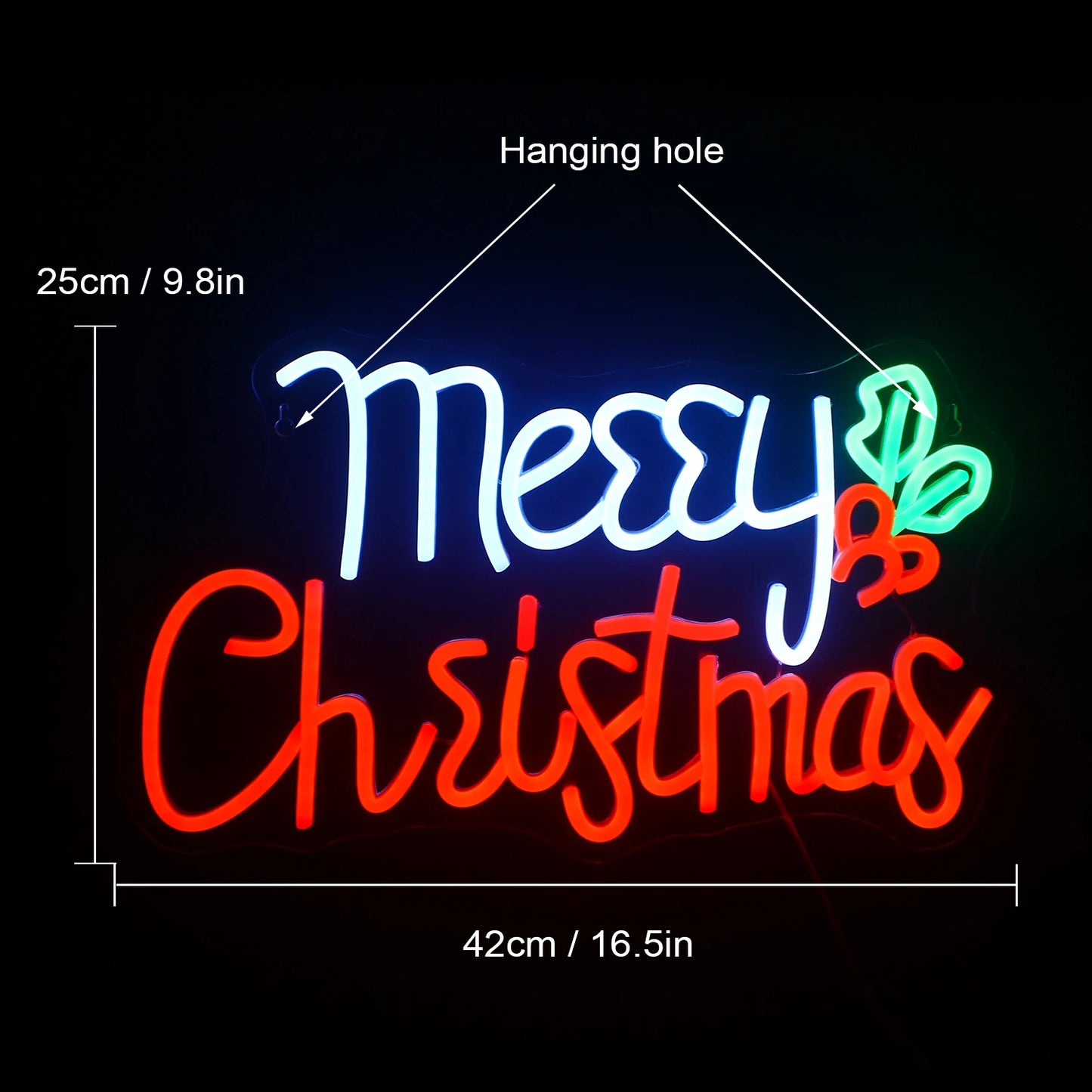 Merry Christmas 5V USB LED Leuchtschild - Preiswert