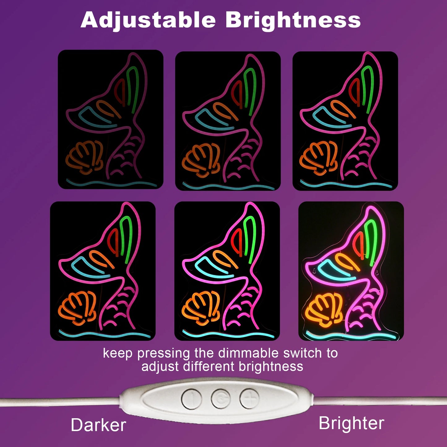 Meerjungfrauenflossen für Mädchen Mermaid 5V USB Neon Schild - Preiswert