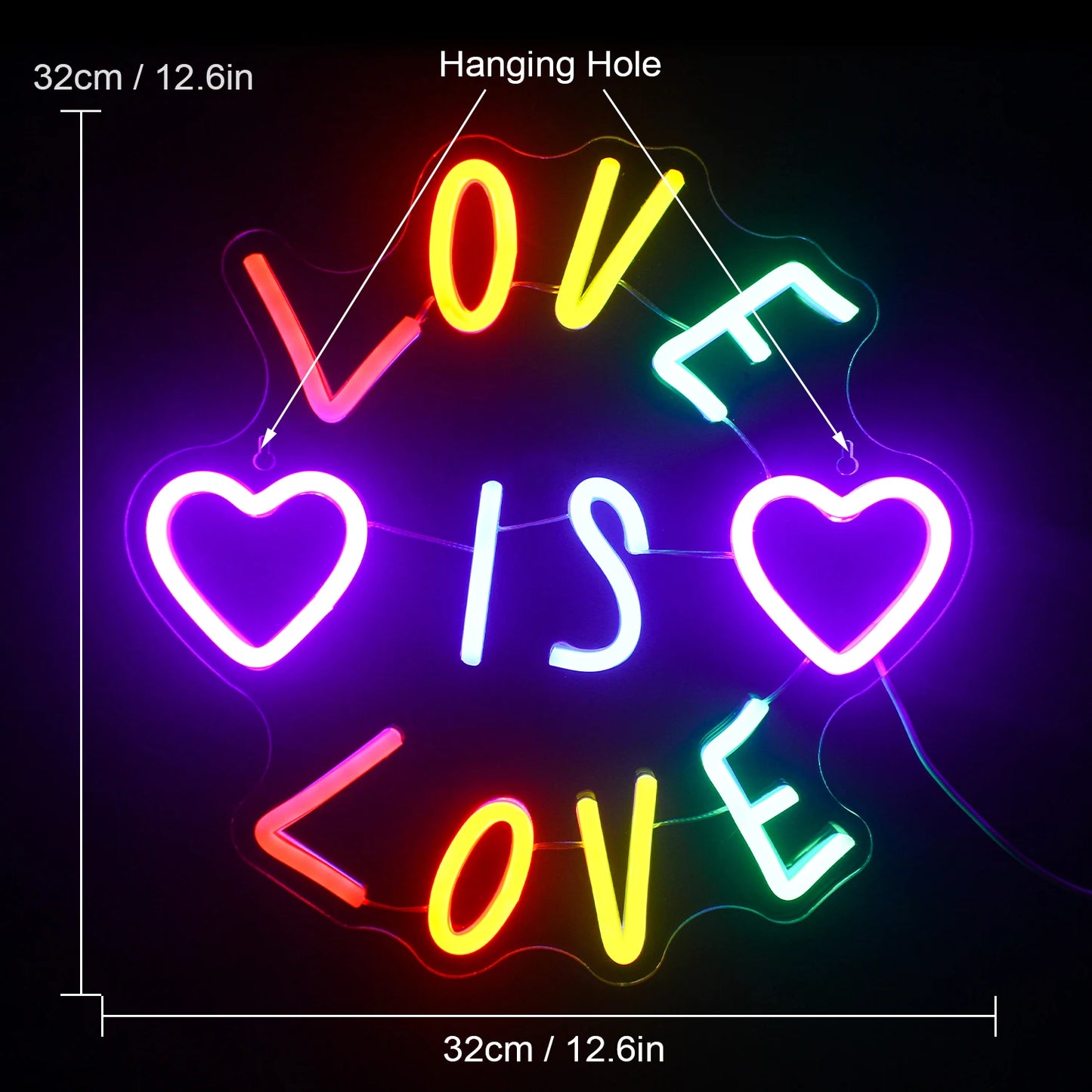 5V USB LED Neon Schild "Love" - Preisgünstig