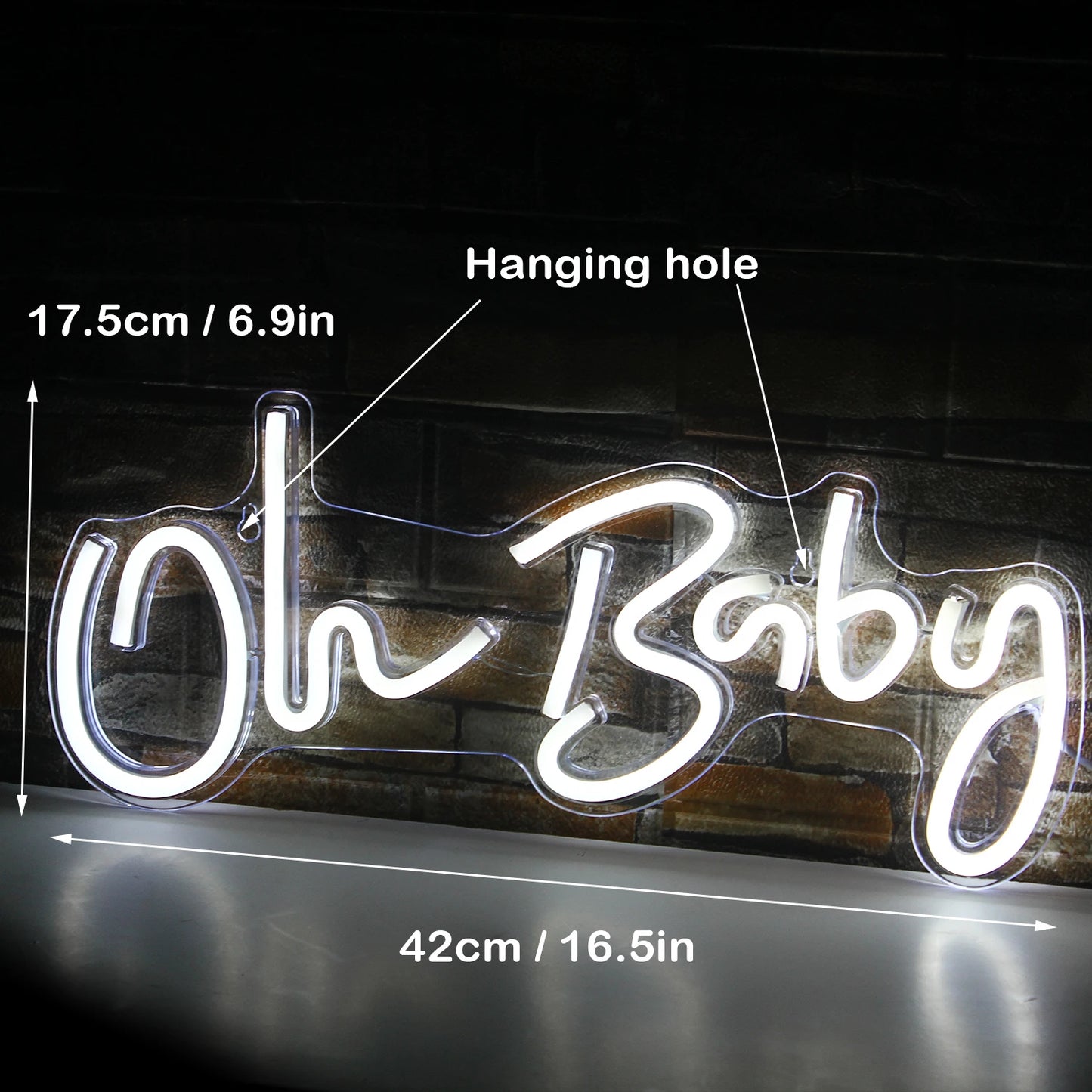 Oh Baby 5V USB LED Leuchtschild - Preisgünstig