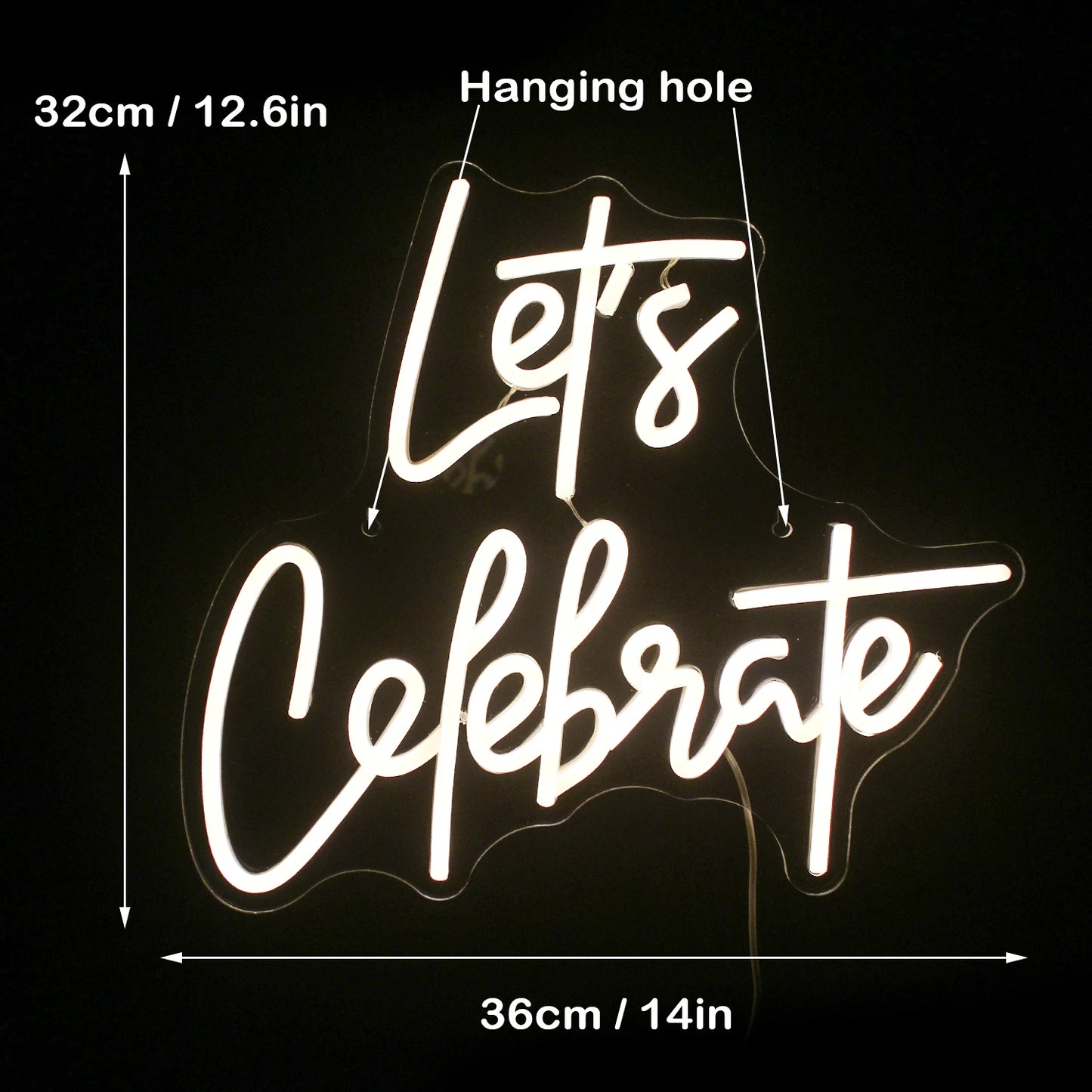 Let's Celebrate 5V USB LED Leuchtschild - Preiswert