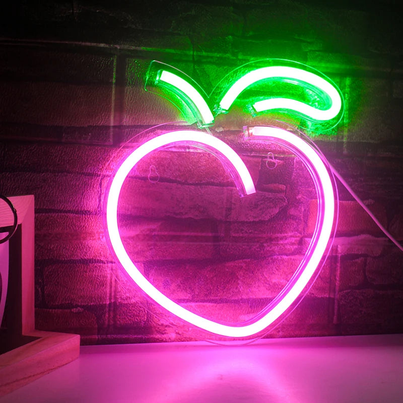 Pfirsich 5V USB LED Leuchtschild - Preisgünstig