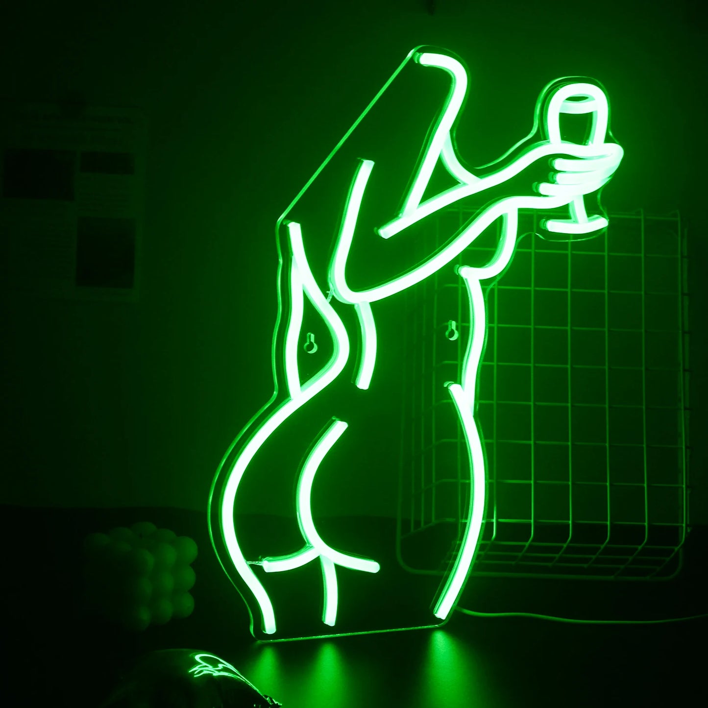Frau Weinglas 5V USB LED Neon Schild - Preisgünstig