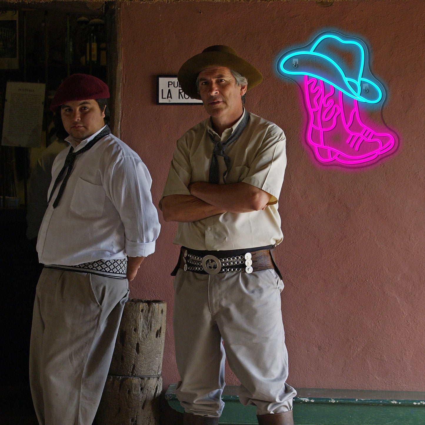 Cowboystiefel und Hut 5V USB LED Neon Leuchtschild - Preisgünstig