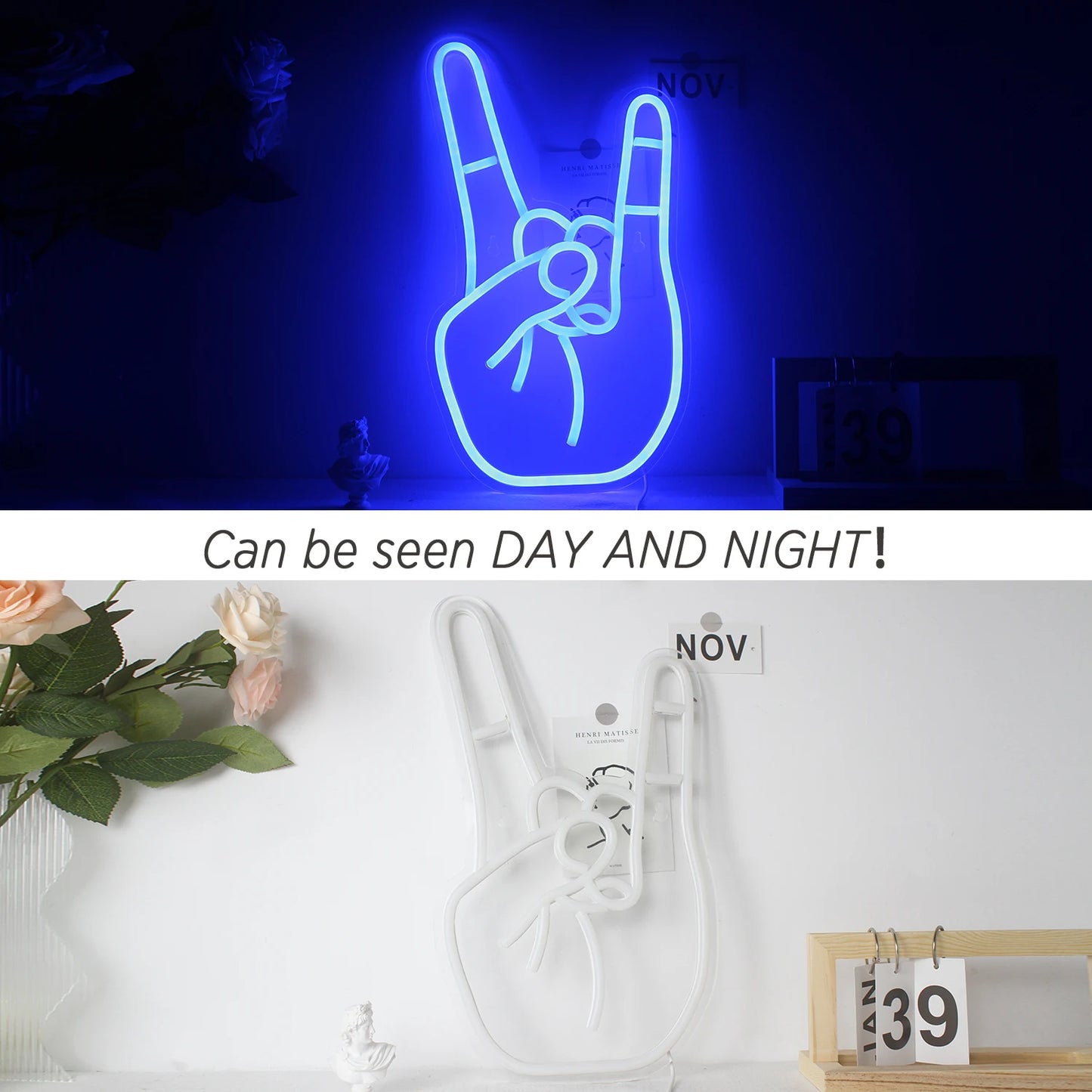 Peace-Geste 5V USB LED Leuchtschild - Preisgünstig