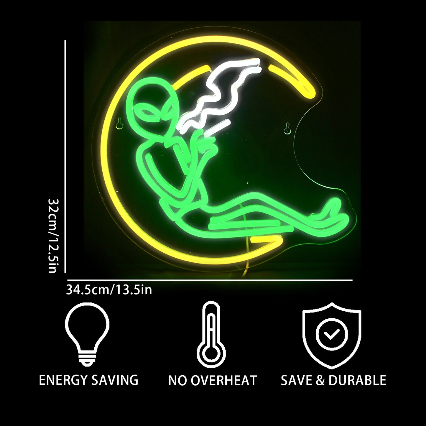 Moon Rauchender Alien 5V USB LED Neon Schild - Preisgünstig