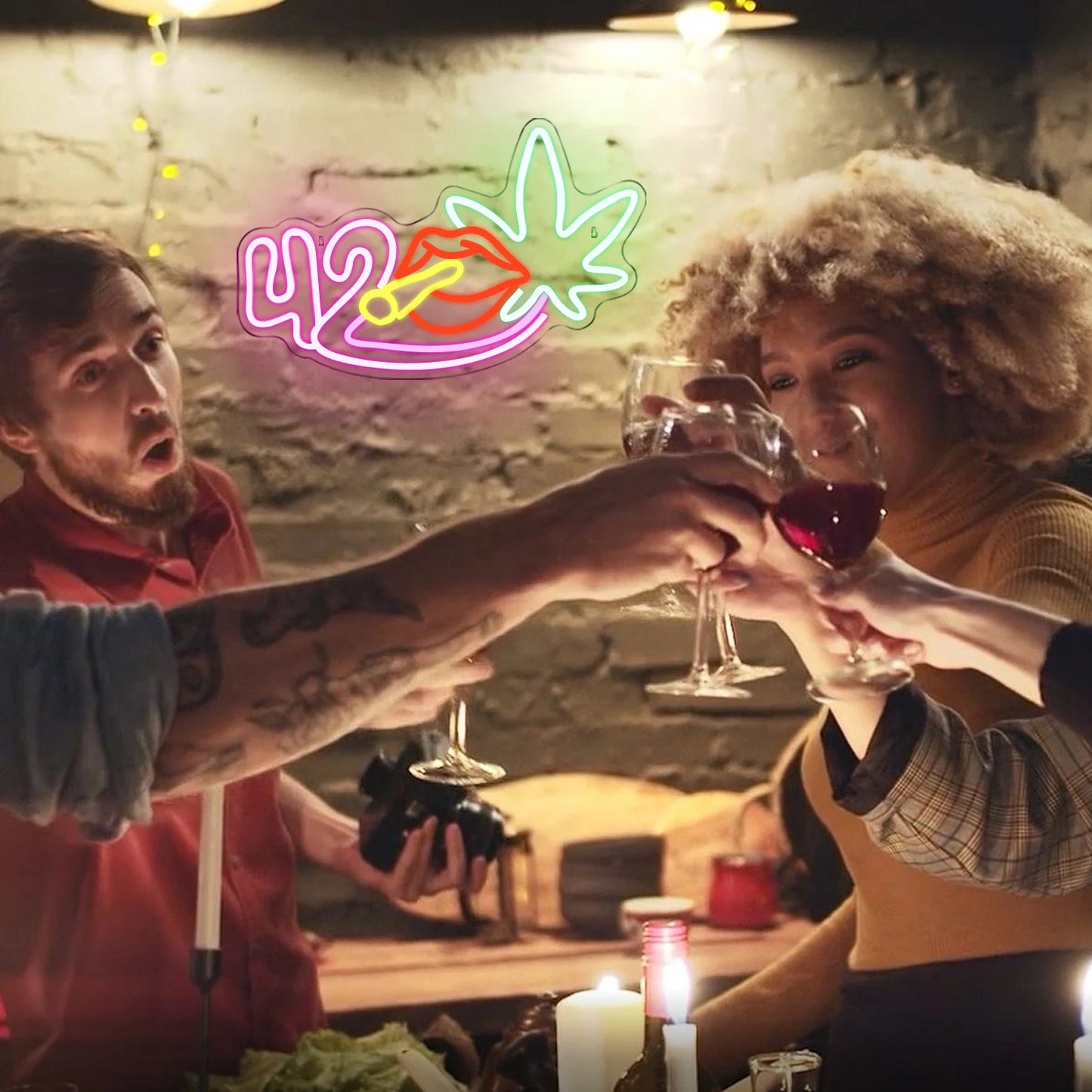 Grünes Blatt, Zigarre 5V Mini USB LED Neonschild - Budgetfreundlich