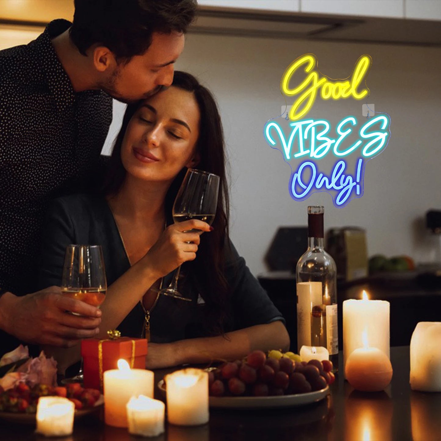 Good Vibes Only 5V USB LED Leuchtschild - Preisgünstig
