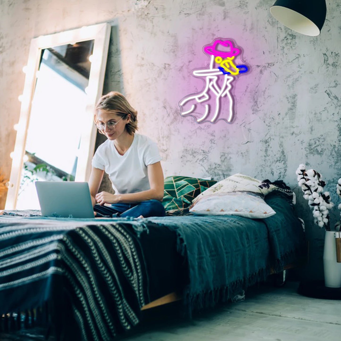 Cowboy-Ente 5V USB LED Leuchtschild - Preisgünstig