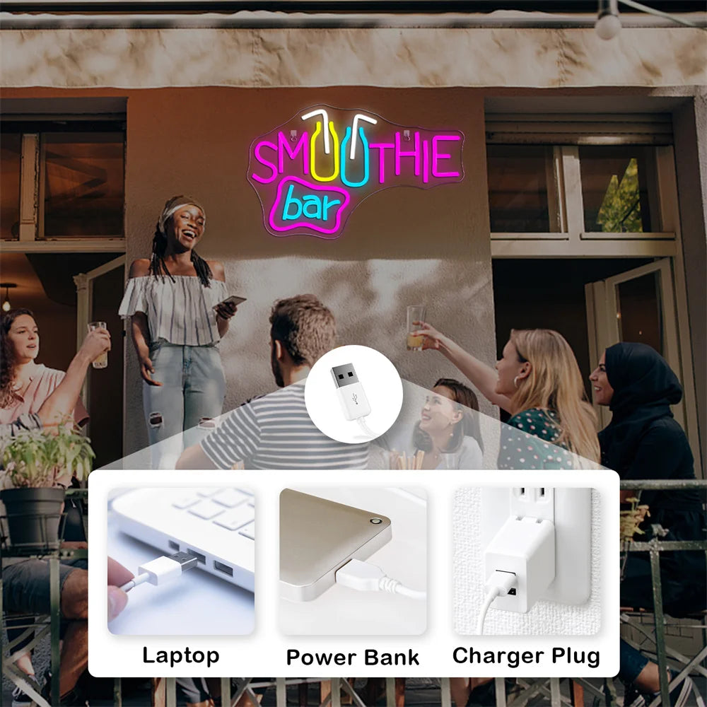 Smoothie Bar 5V USB LED Leuchtschild - Preiswert