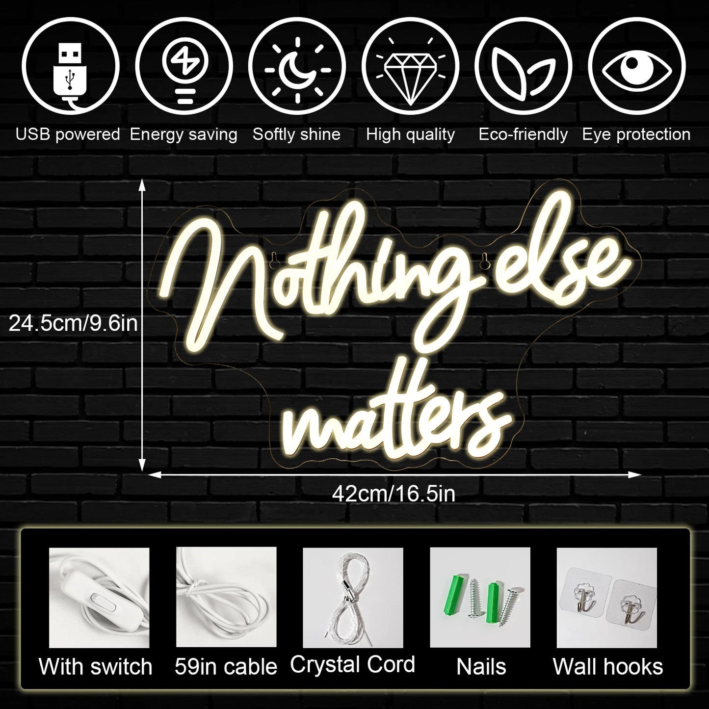 Nothing Else Matters 5V USB LED Neon Schild - Preisgünstig