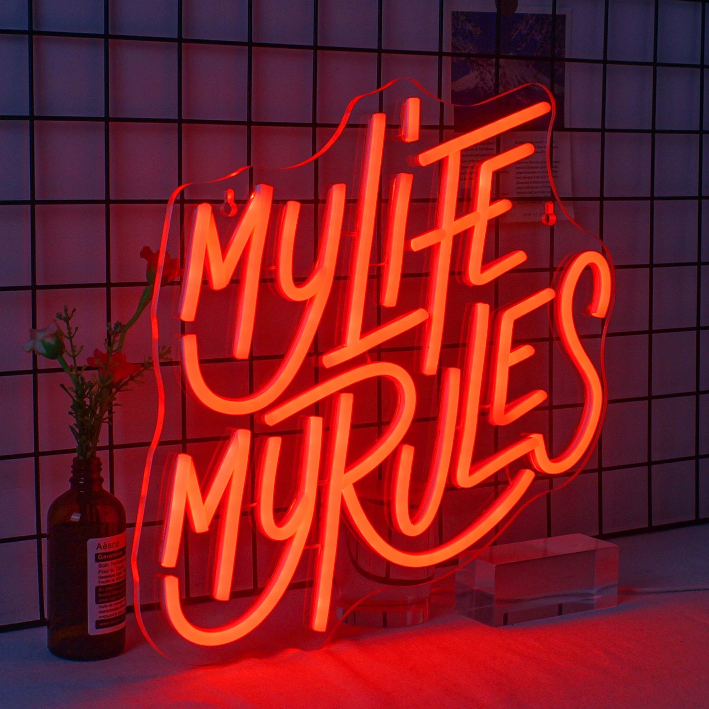 My Life My Rules 5V USB LED Leuchtschild - Preisgünstig
