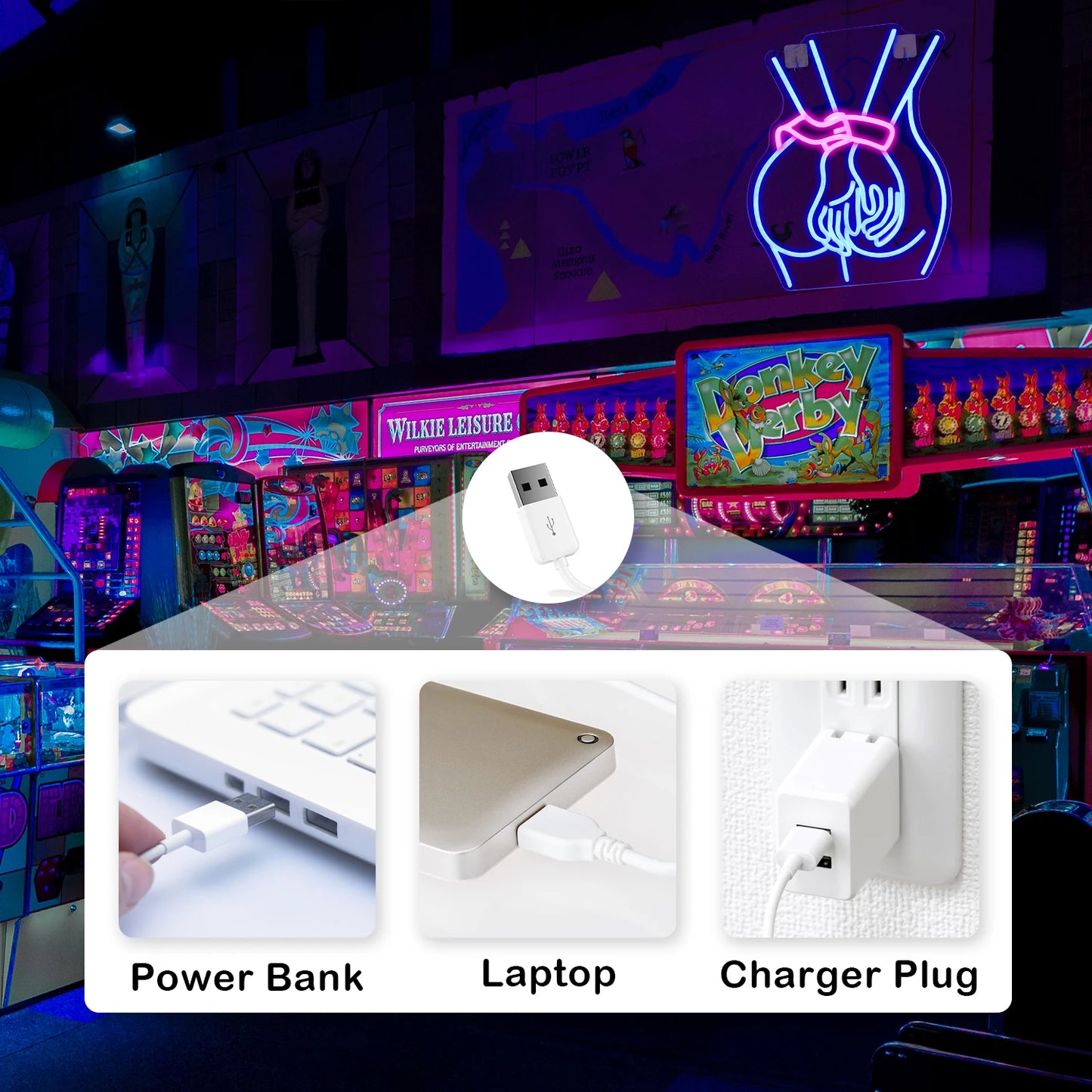 Neonschild Mädchen Frau Körper Sexy 5V USB LED Leuchtschild - Preisgünstig