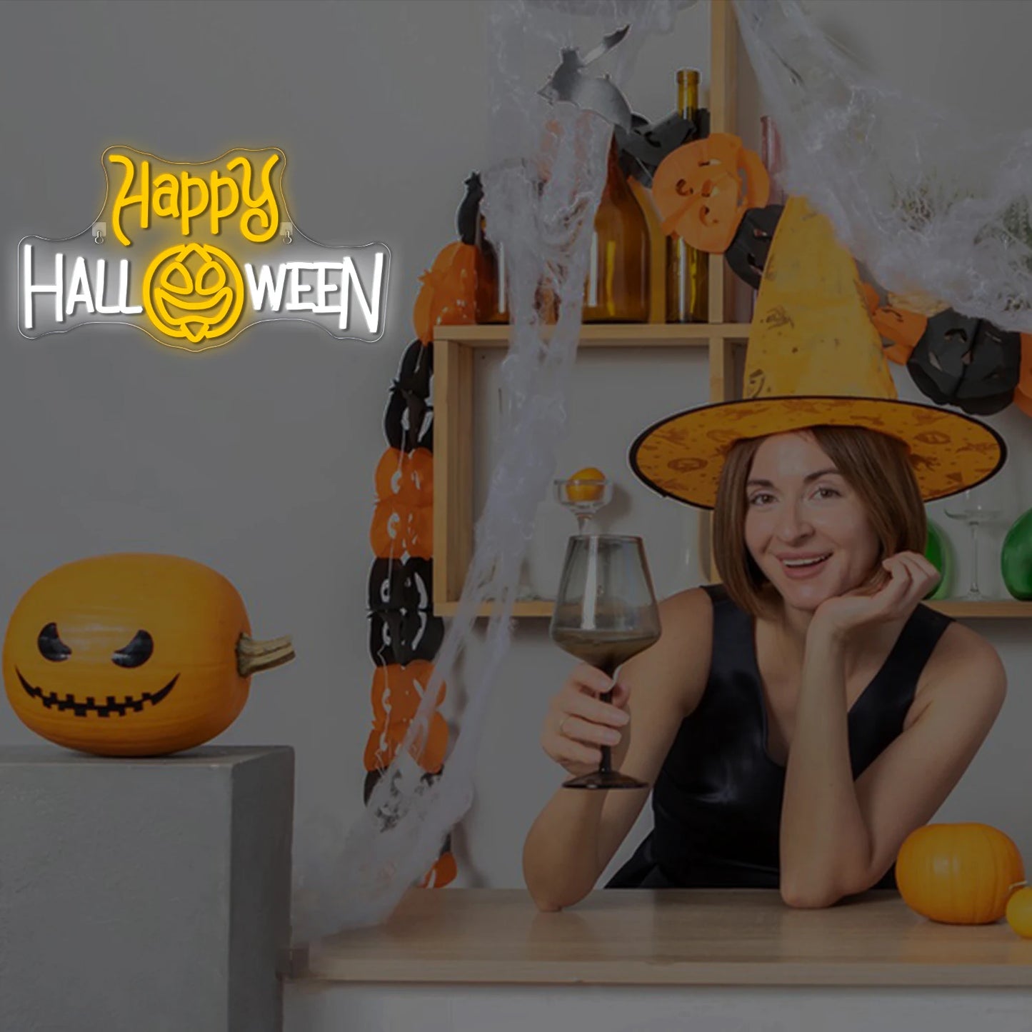 Happy Halloween 5V USB LED Leuchtschild - Preisgünstig
