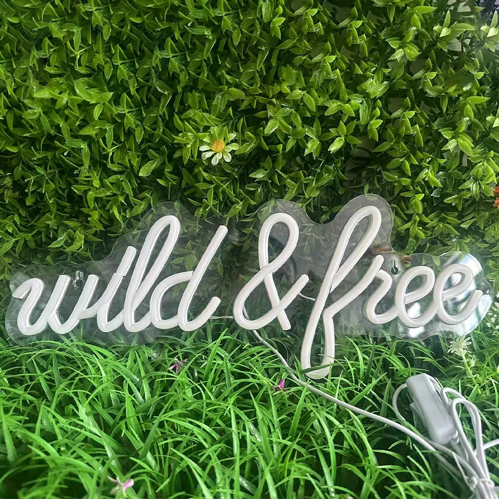 Wild & Free 5V USB LED Neon Schild - Kostenfreundlich