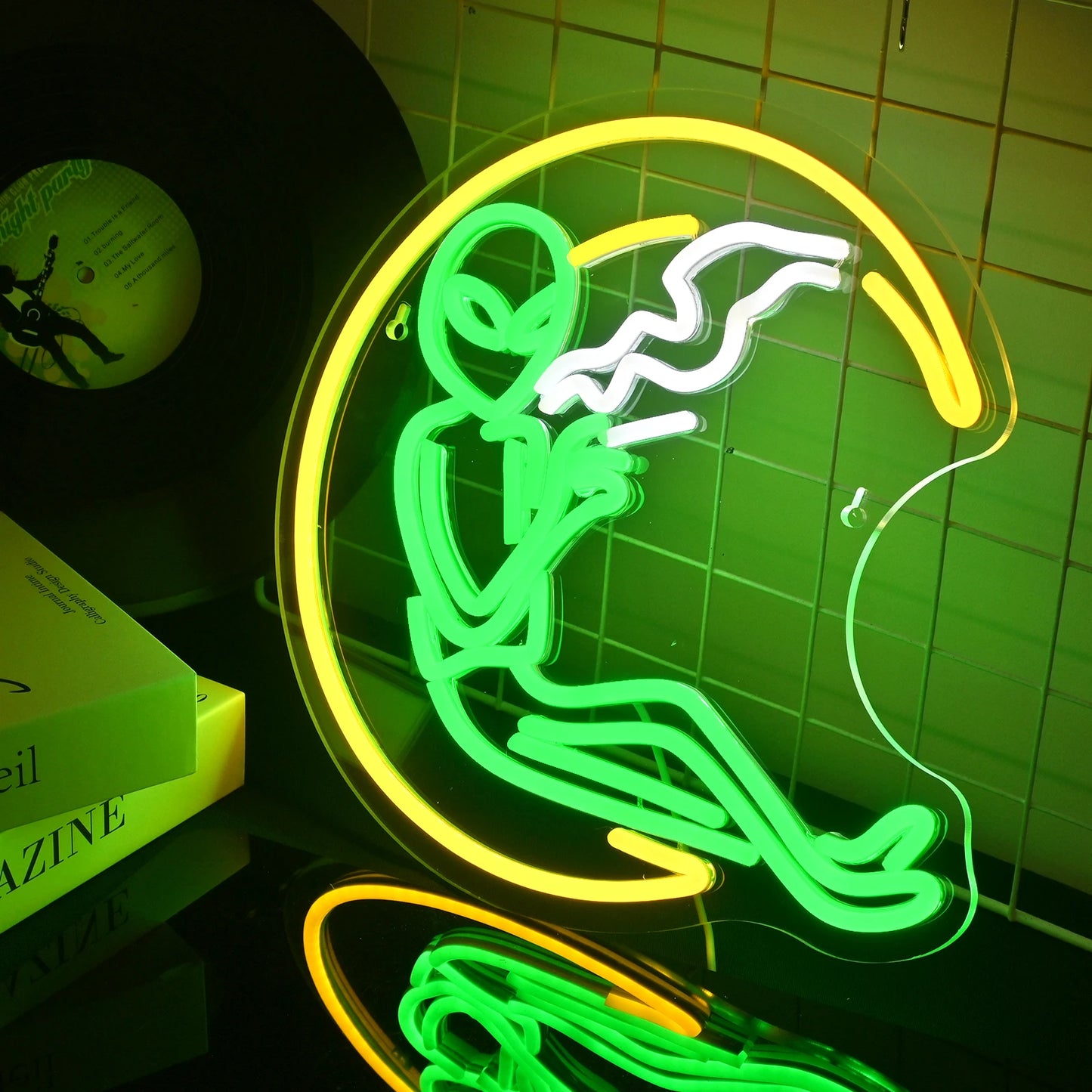 Moon Rauchender Alien 5V USB LED Neon Schild - Preisgünstig
