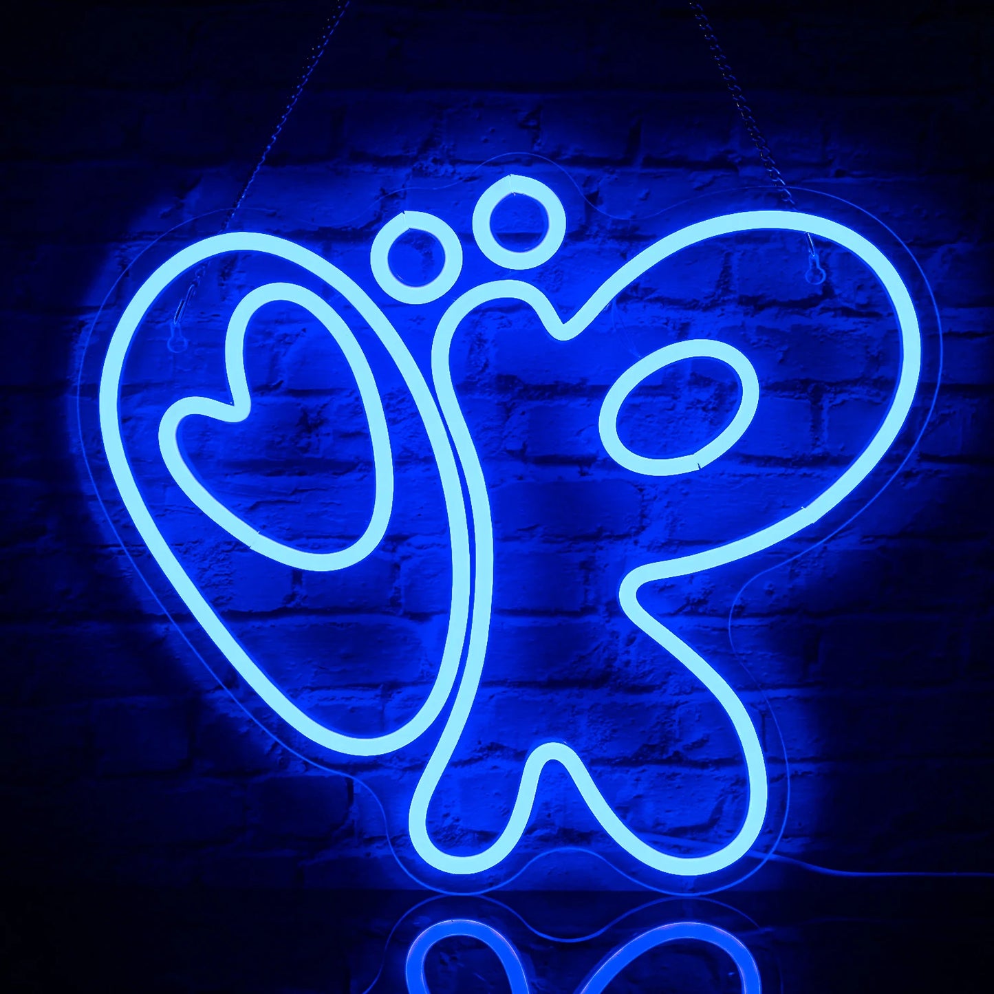Ein lebendiges, handgefertigtes LED-Neonschild, das eine stilisierte Schnecke mit einem Spiralgehäuse darstellt.