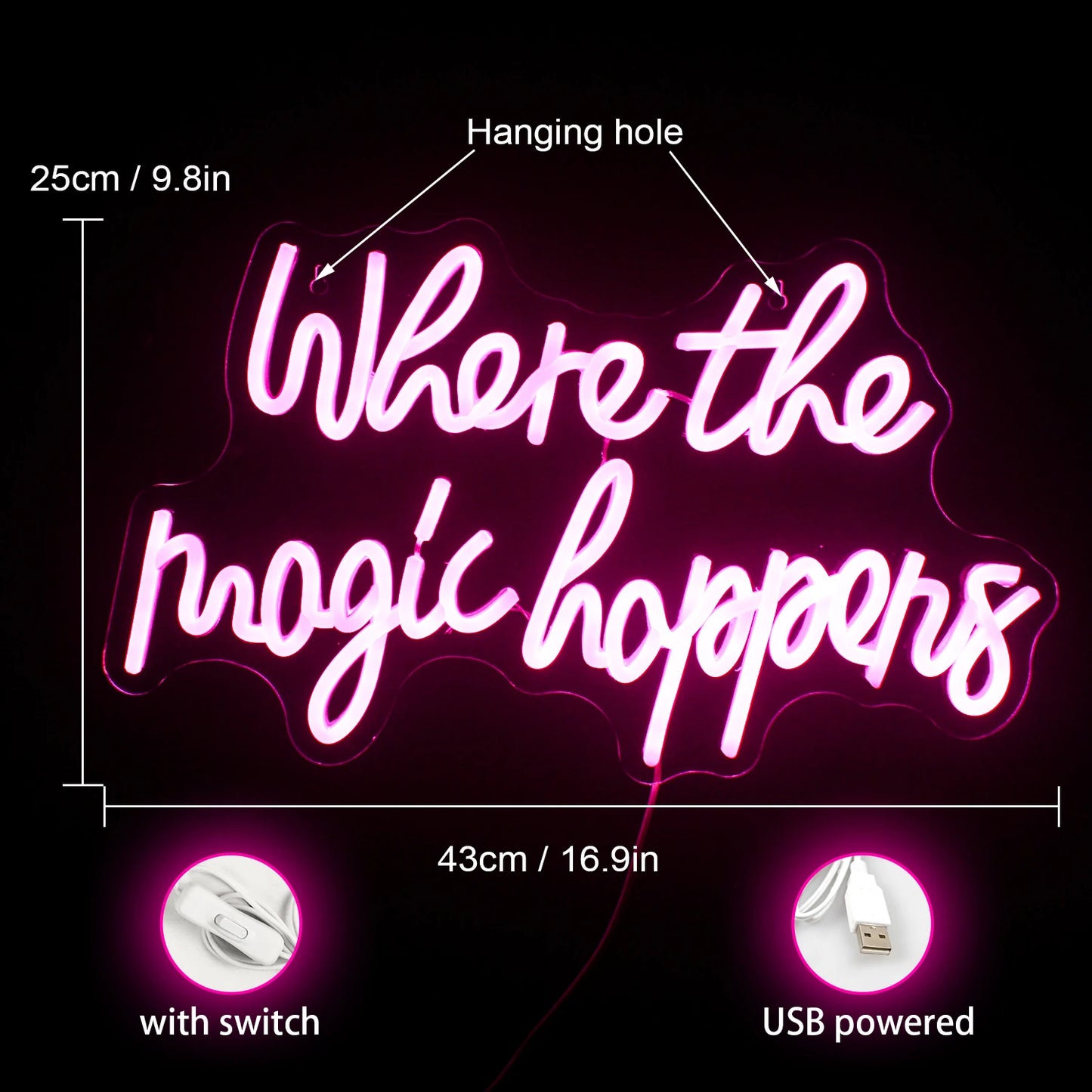 Wo Magie Entsteht 5V USB LED Neon Schild - Preiswert