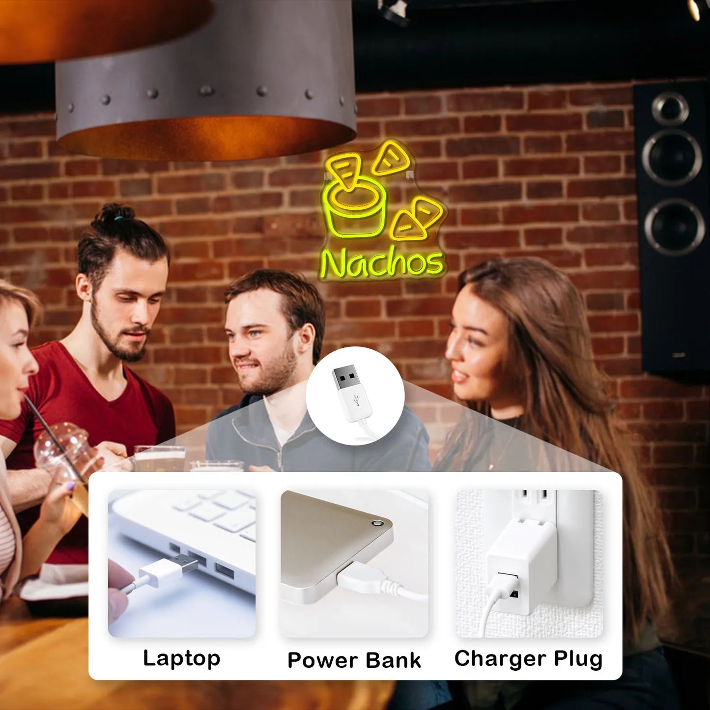 Nachos 5V USB LED Leuchtschild - Preisgünstig