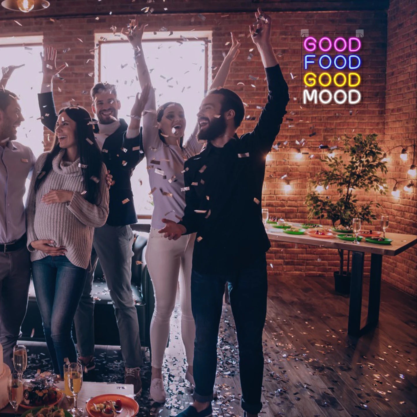 Good Food Good Mood 5V USB LED Leuchtschild - Preiswert