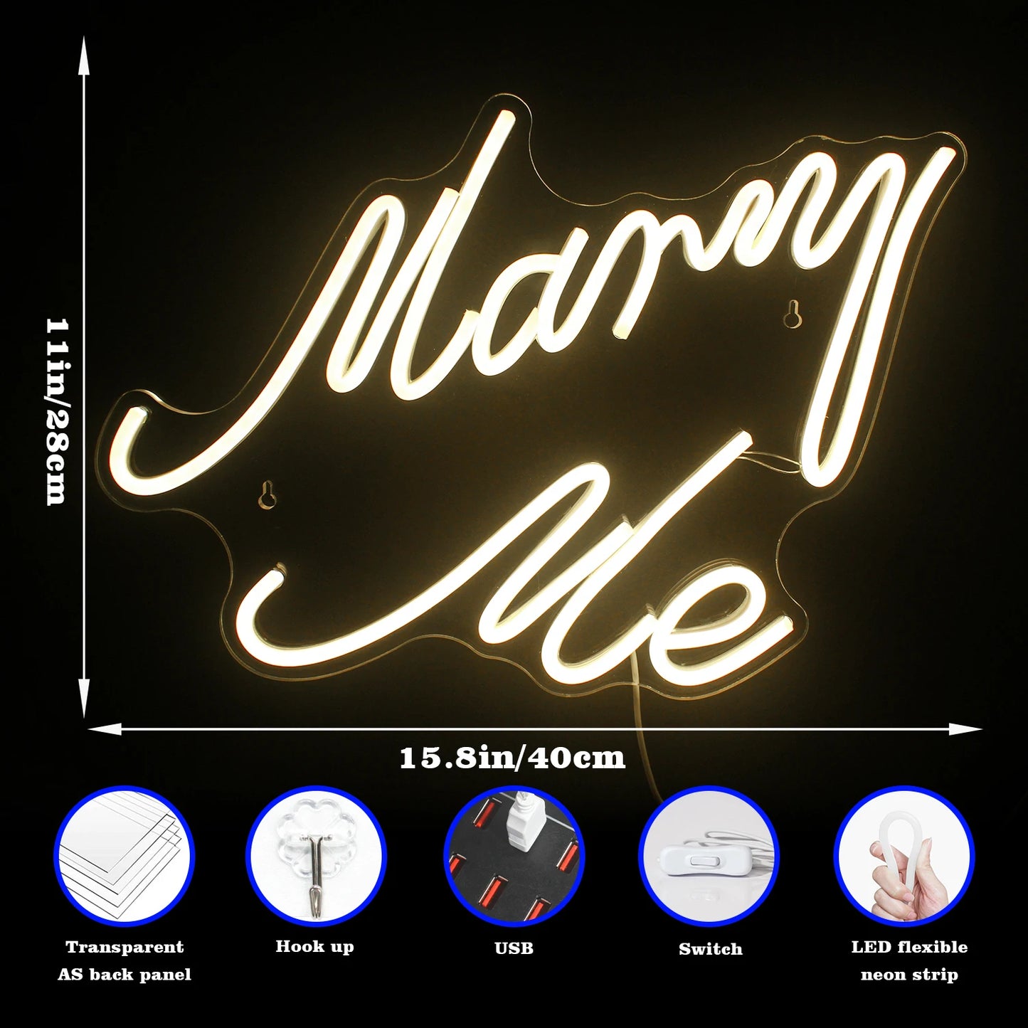 Marry Me 5V USB LED Neon Schild - Preisgünstig