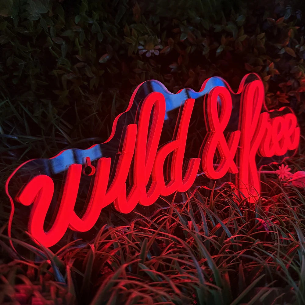 Wild & Free 5V USB LED Neon Schild - Kostenfreundlich