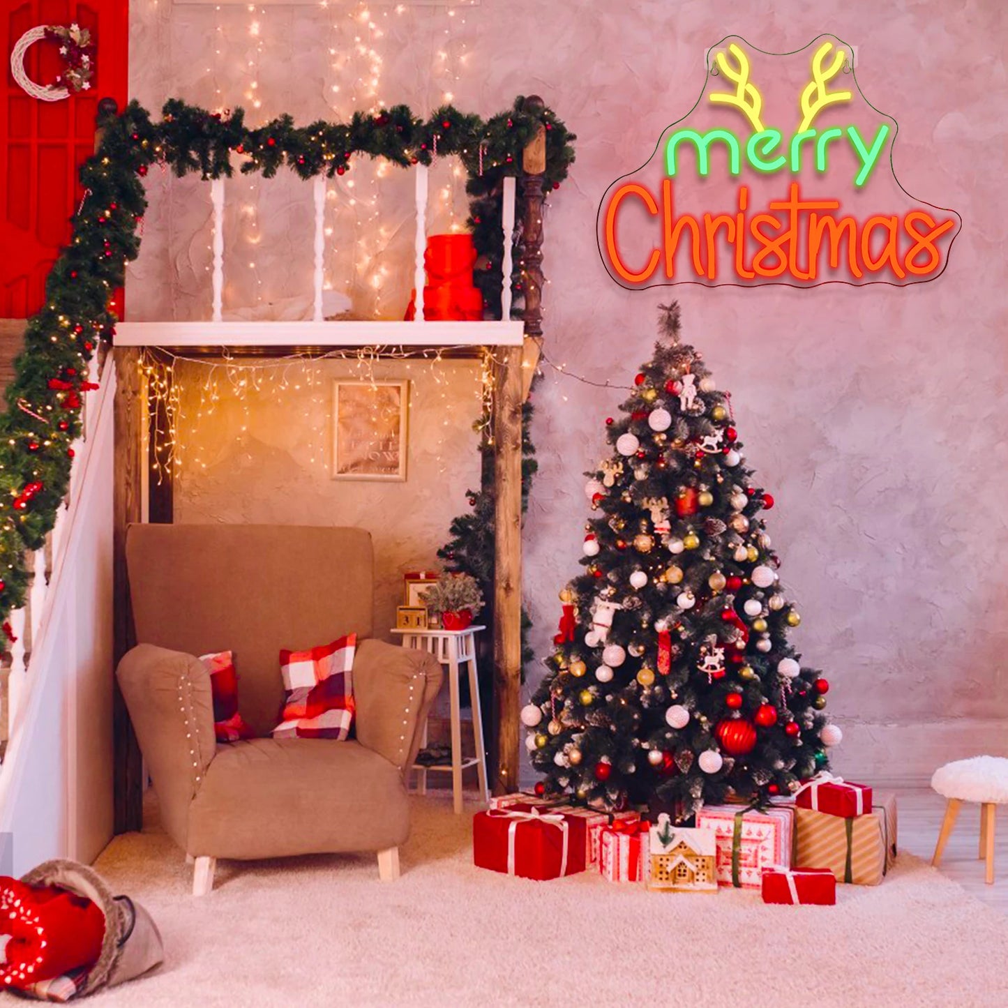 Merry Christmas 5V USB LED Leuchtschild - Preisgünstig