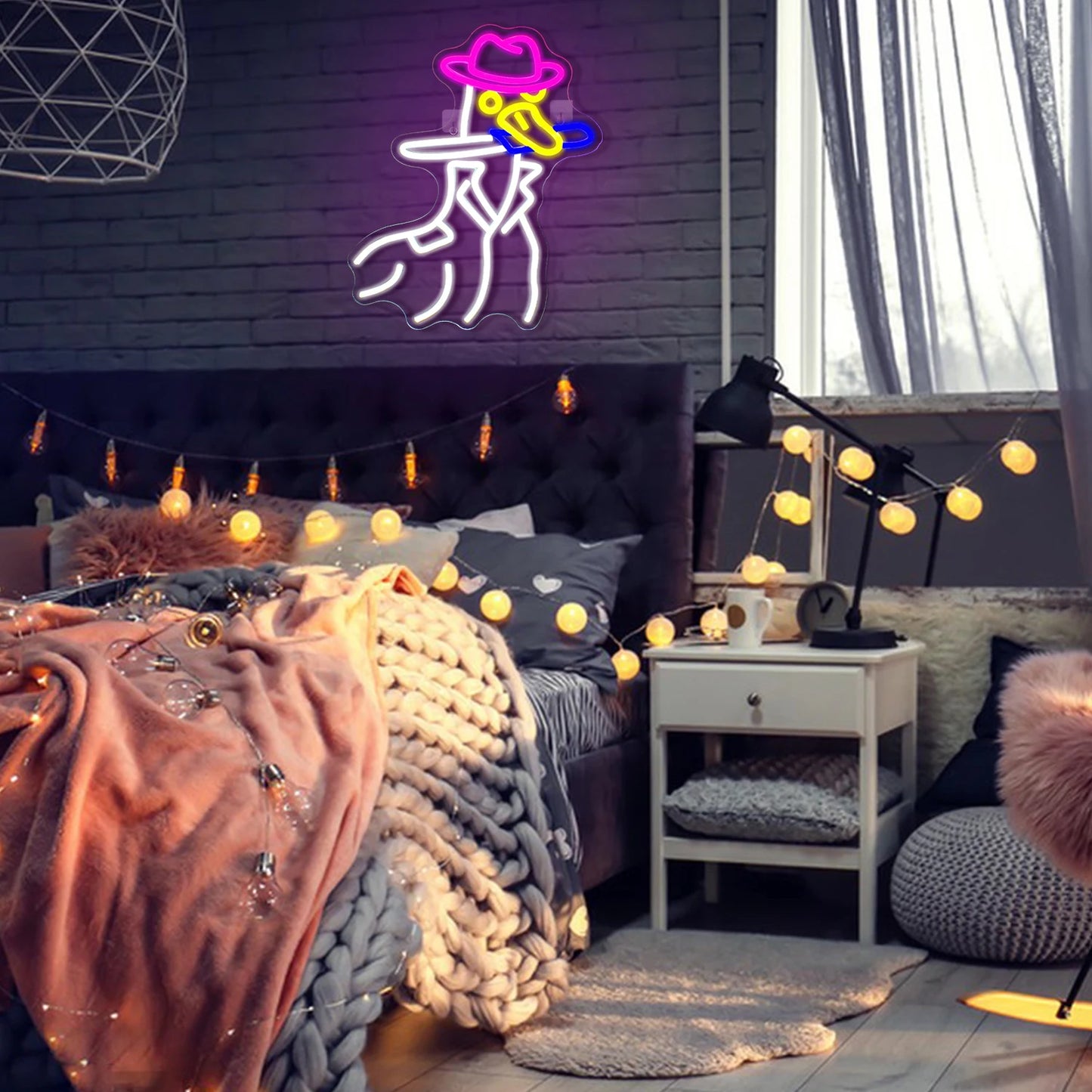 Cowboy-Ente 5V USB LED Leuchtschild - Preisgünstig