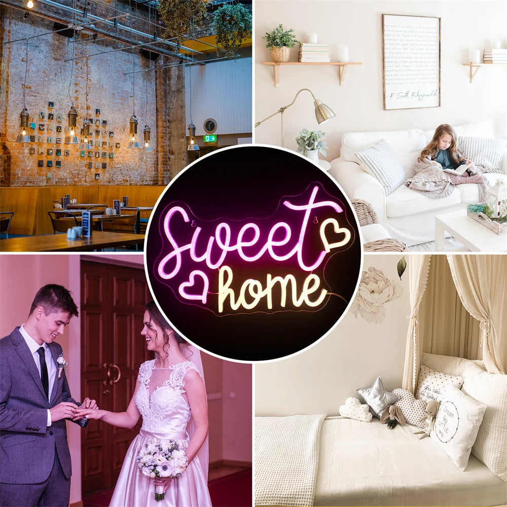 Sweet Home 5V USB LED Leuchtschild - Preisgünstig
