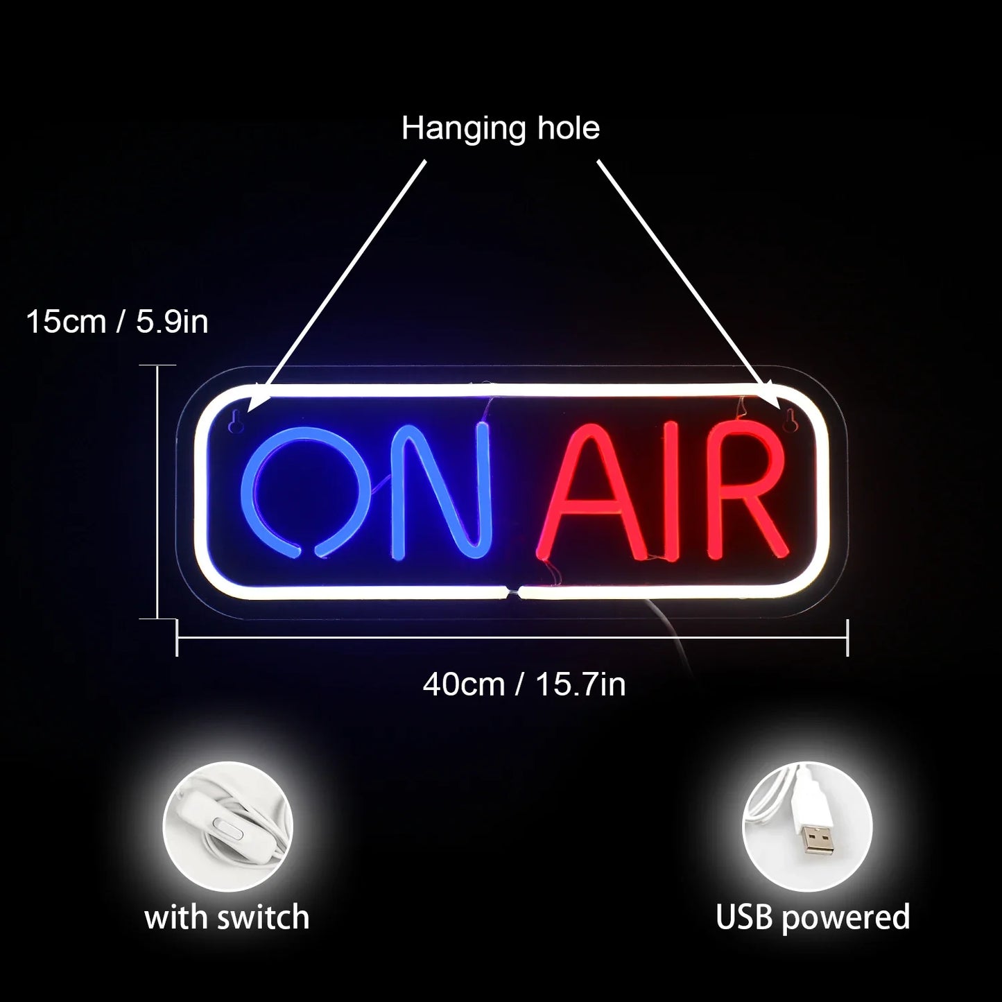 ON AIR 5V USB LED Leuchtschild - Preisgünstig
