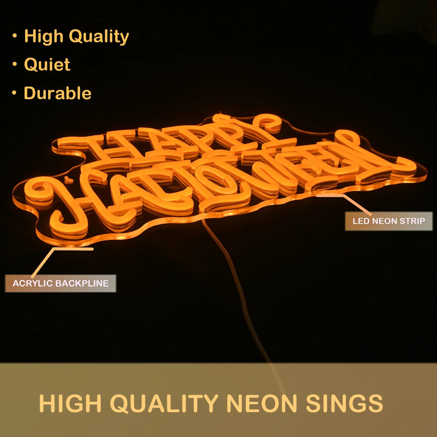 Happy Halloween 5V USB LED Leuchtschild - Preisgünstig