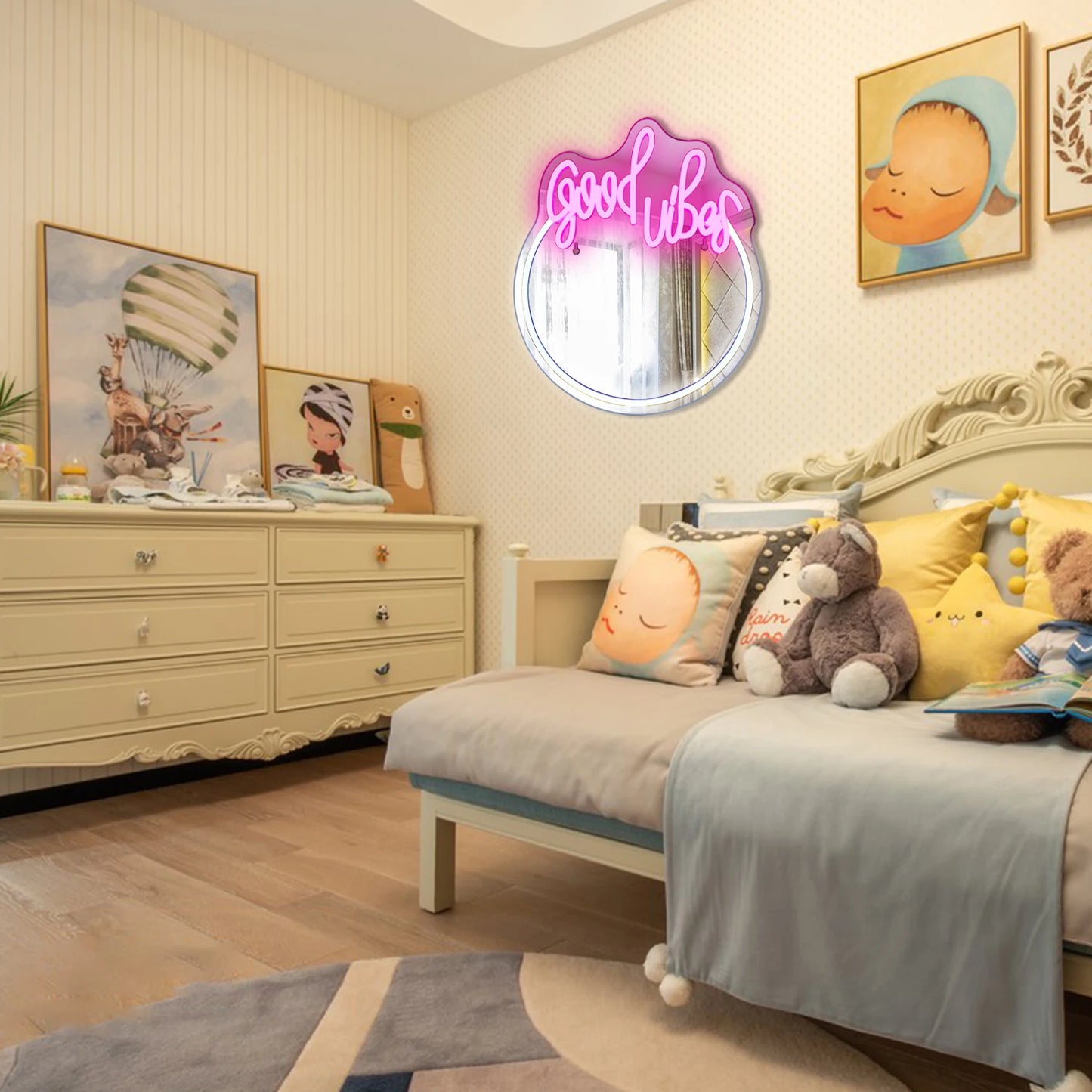 Good Vibes Spiegel 5V USB LED Neon Schild - Preiswert