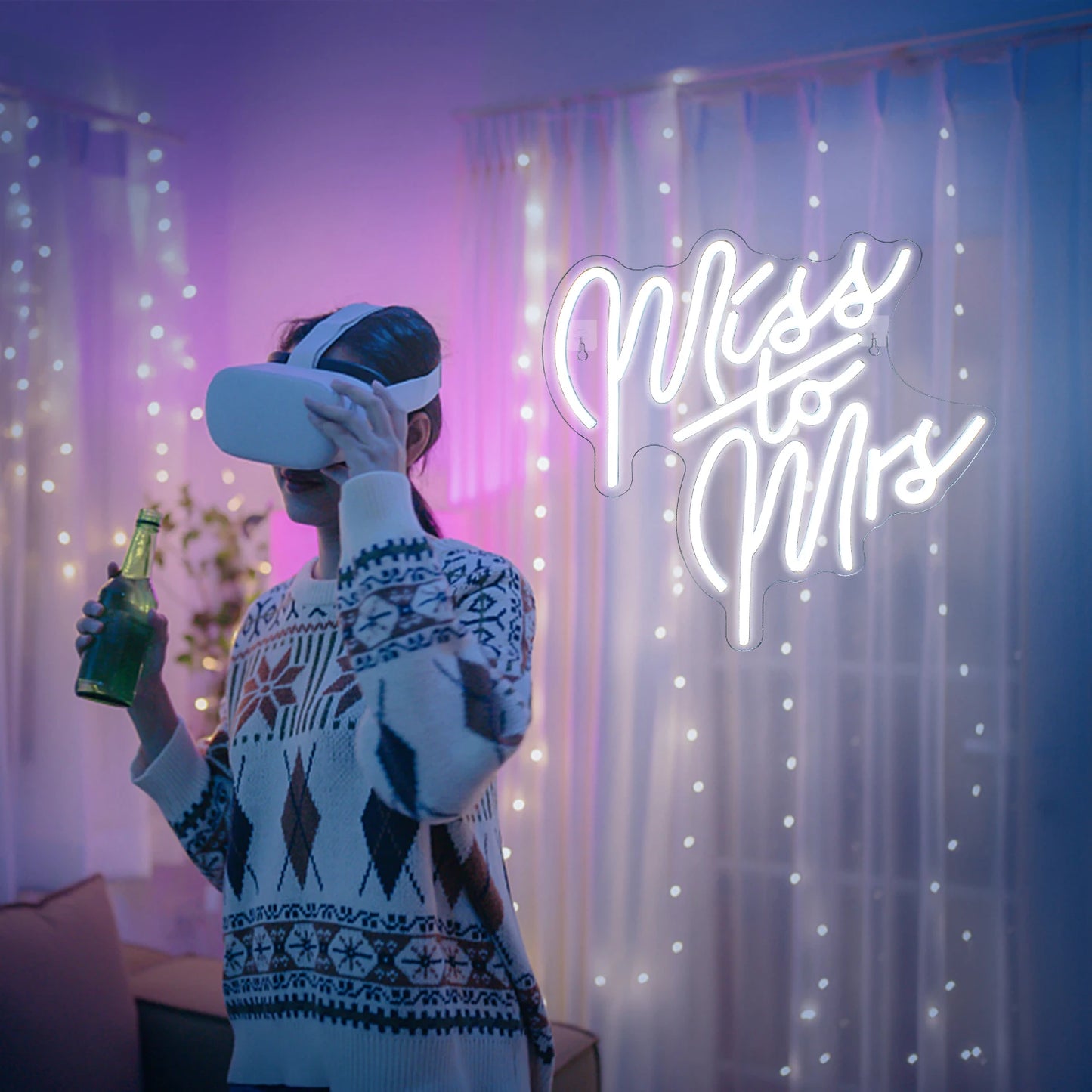 Miss To Mrs 5V Mini USB LED Neonschild - Budgetfreundlich