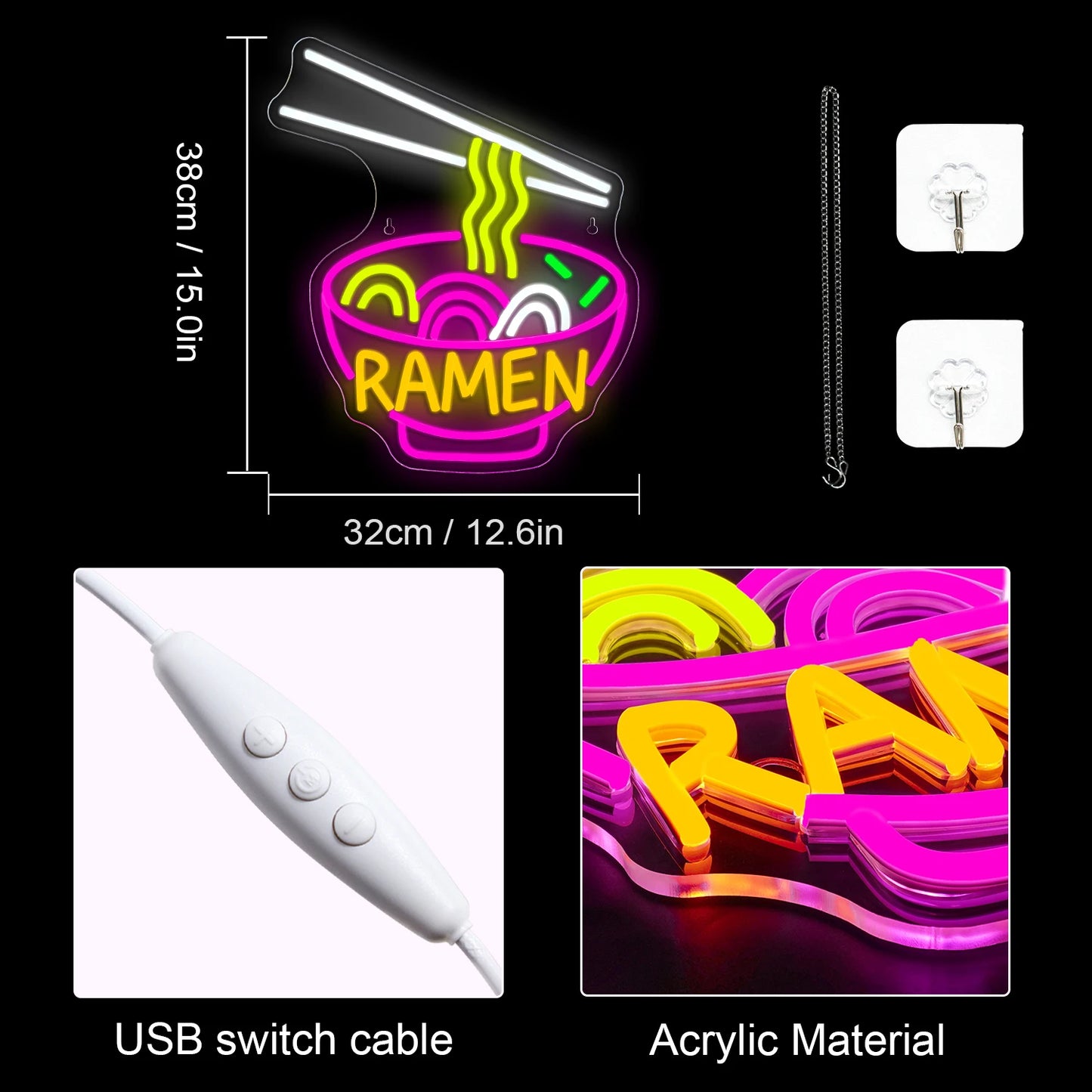 Ramen 5V USB LED Schilder - Preisgünstig