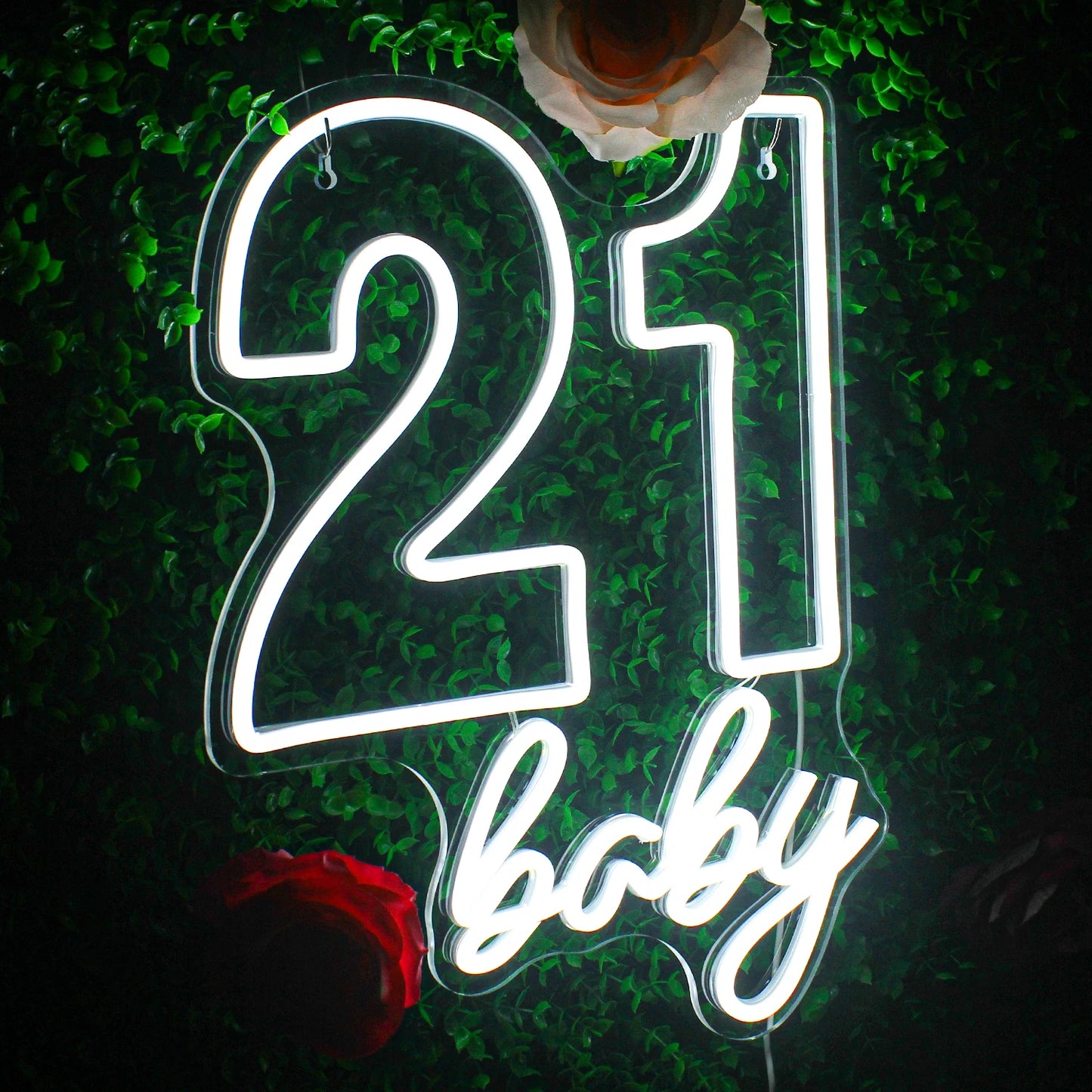 21 Baby Happy Birthday 5V USB LED Leuchtschild - Preisgünstig