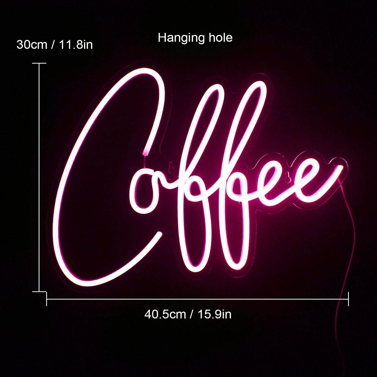 Rosa Kaffee 5V USB LED Leuchtschild - Preisgünstig