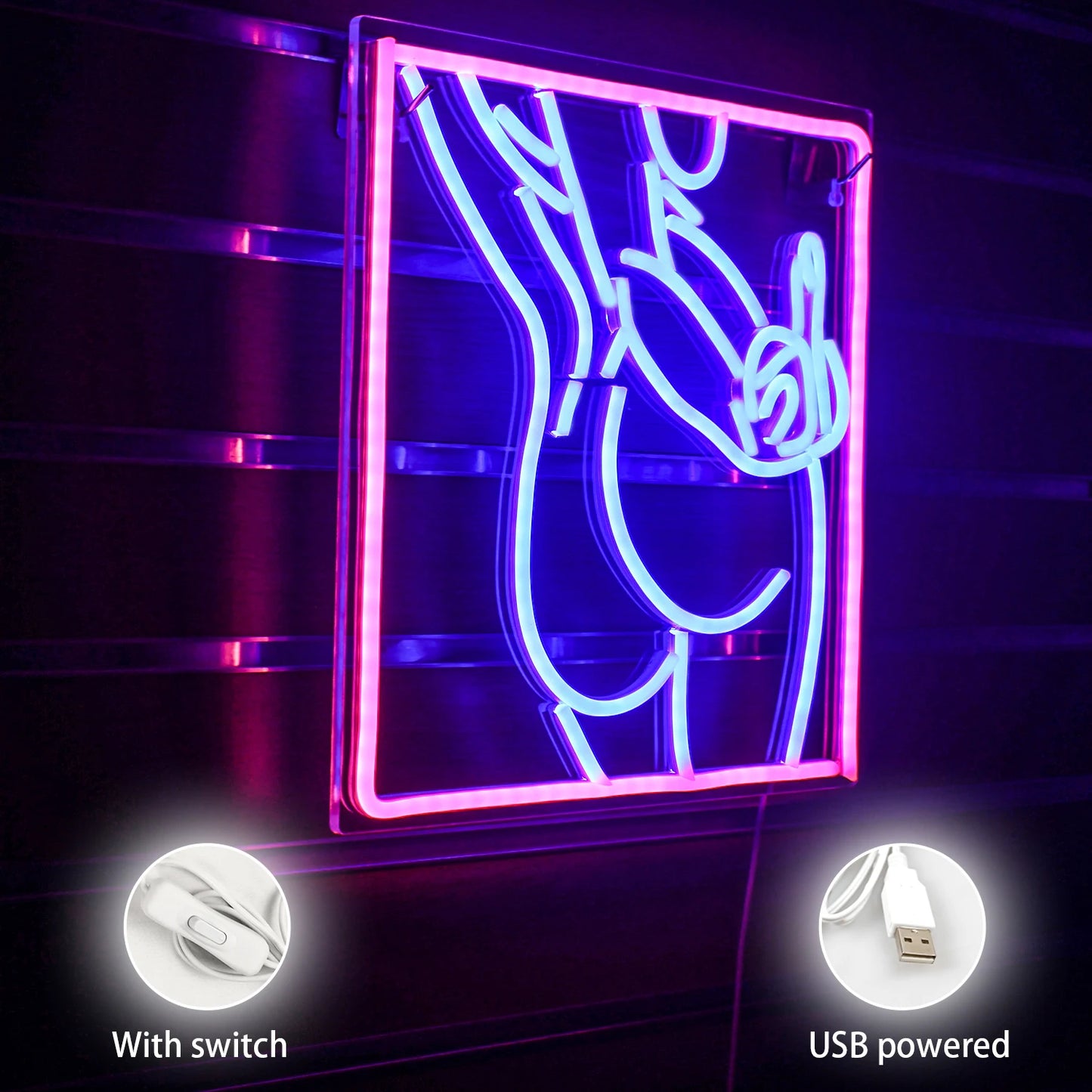 Personality Sexy Woman Körper 5V USB LED Leuchtschild - Preiswert