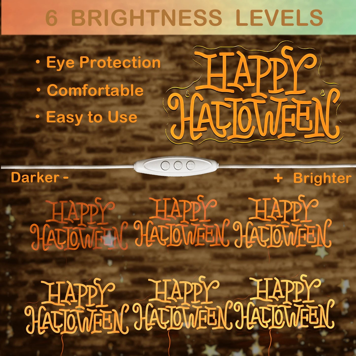 Happy Halloween 5V USB LED Leuchtschild - Preisgünstig