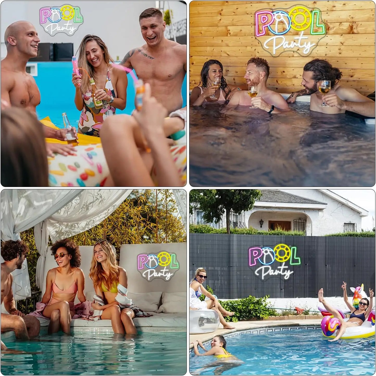 Poolparty 5V USB LED Neon Leuchtschild - Preisgünstig
