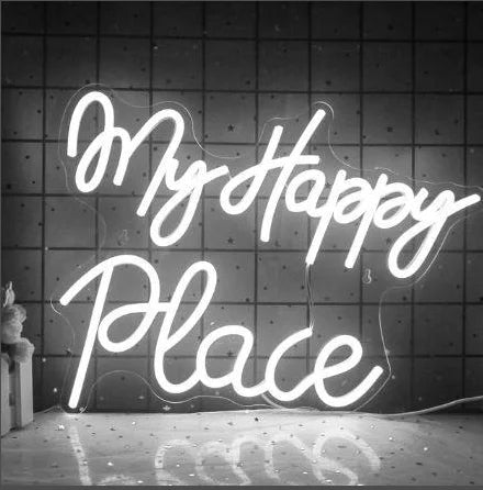My Happy Place 5V Mini USB LED Neonschild - Budgetfreundlich