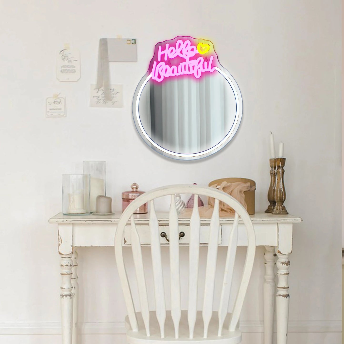 Spiegel "Hello Beautiful" 5V USB LED Neon Schild - Preisgünstig