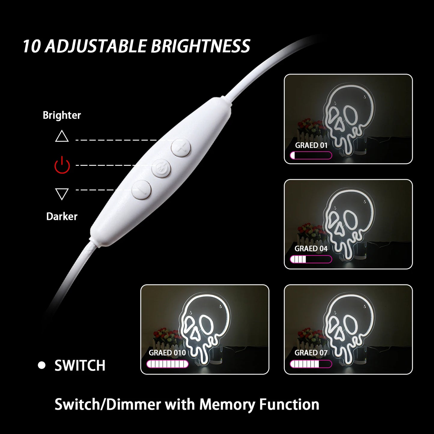 Halloween 5V USB LED Leuchtschild - Preiswert